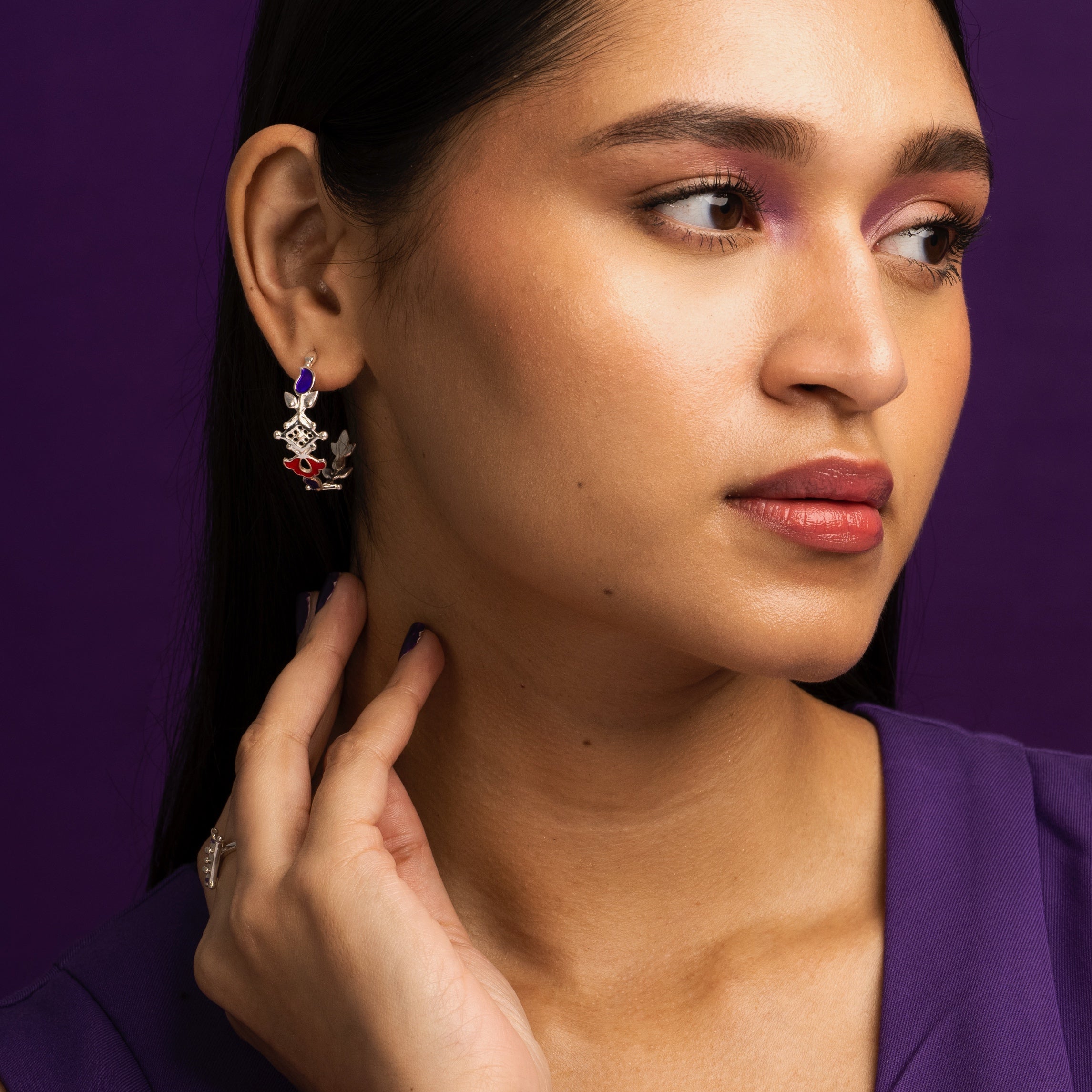 buti hoop silver earrings by moha
