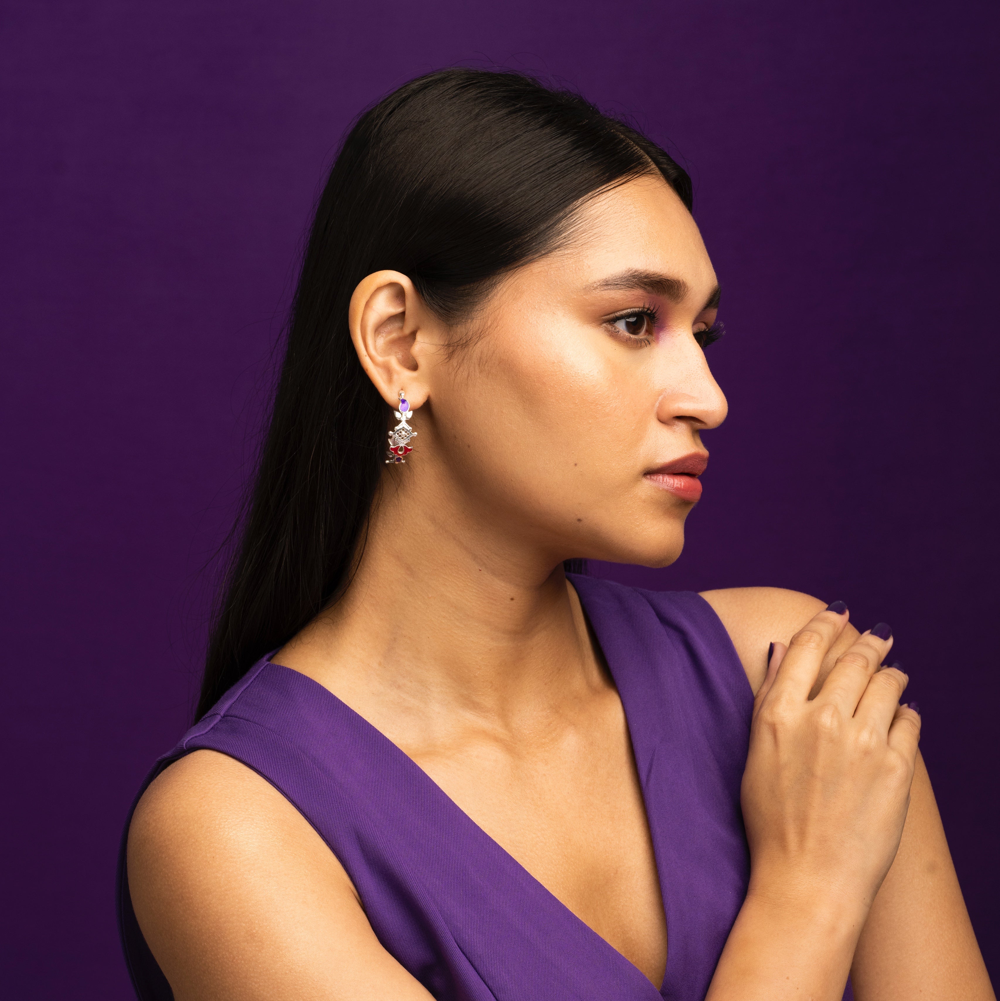 buti hoop silver earrings by moha