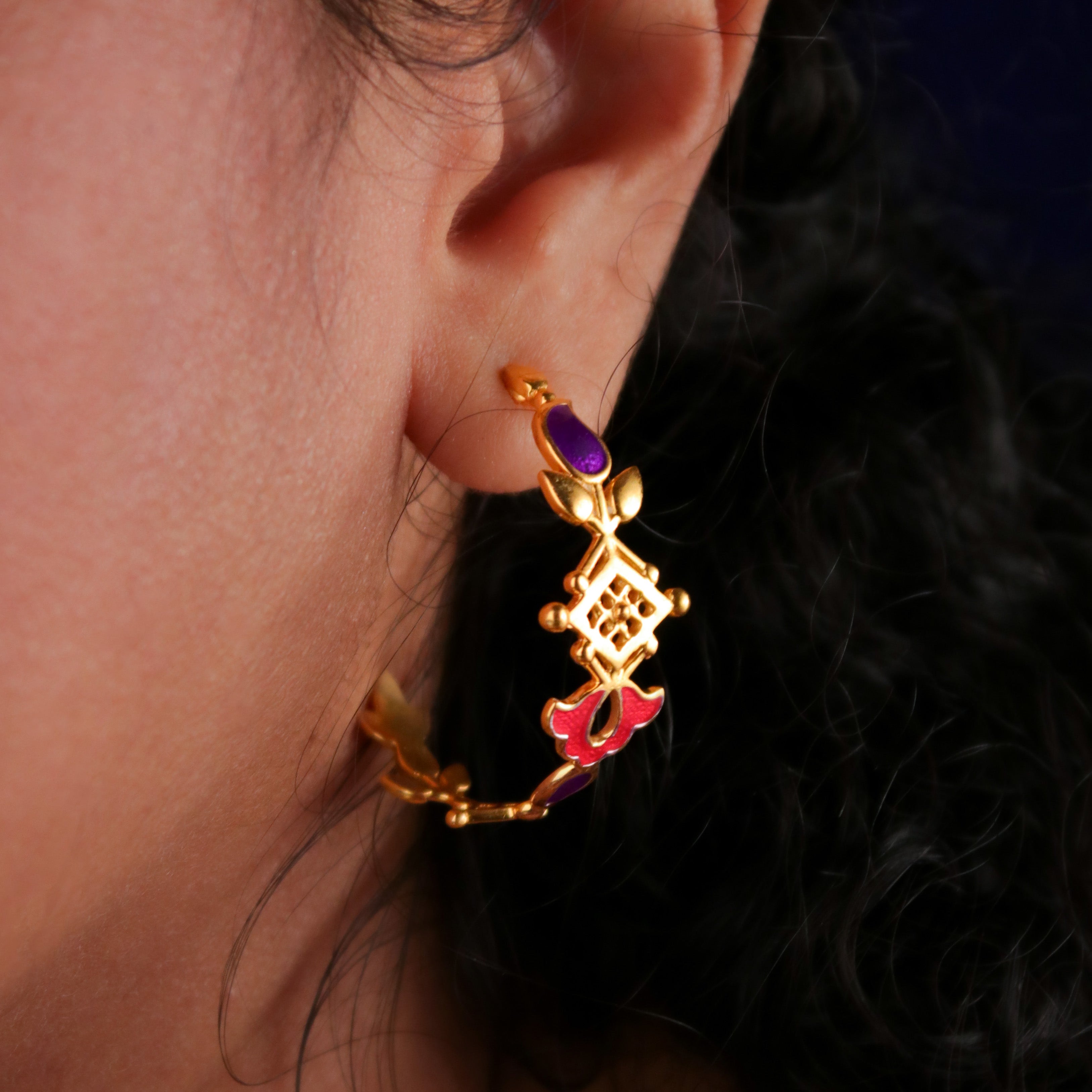 buti hoop silver earrings by moha