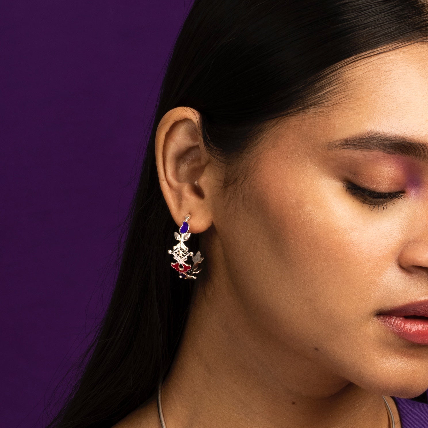 buti hoop silver earrings by moha