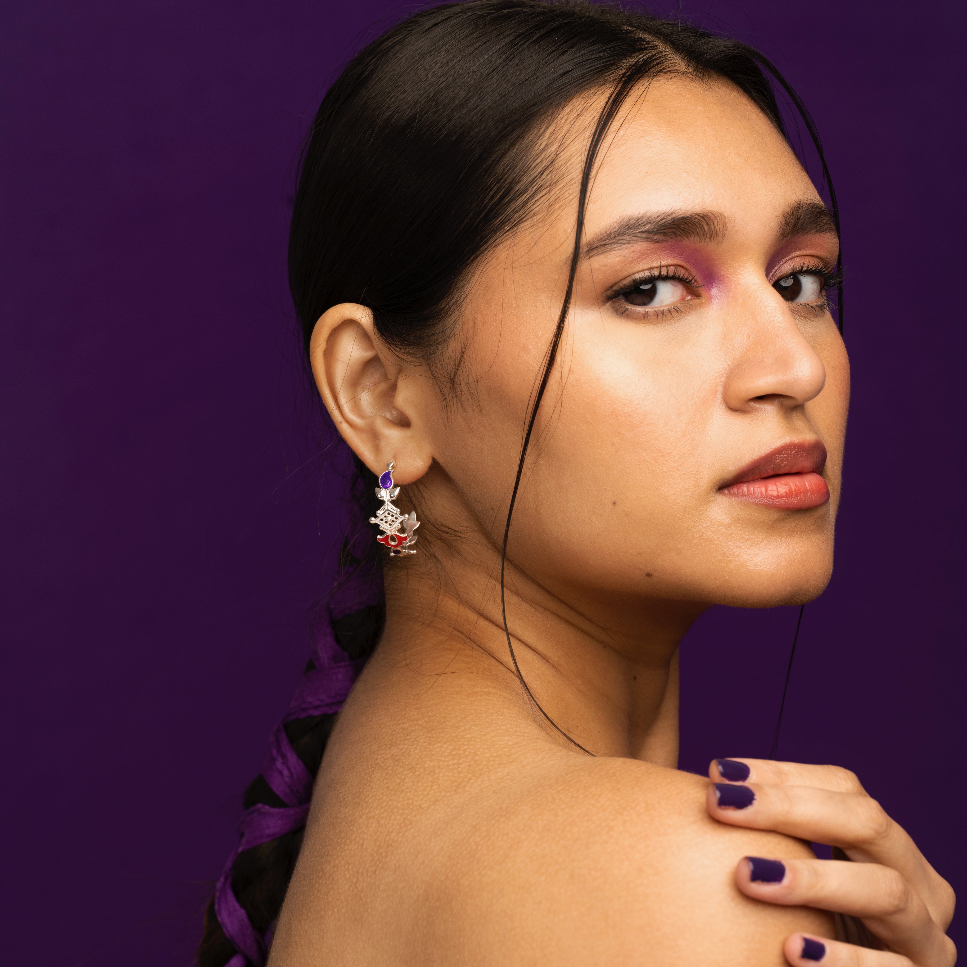 buti hoop silver earrings by moha