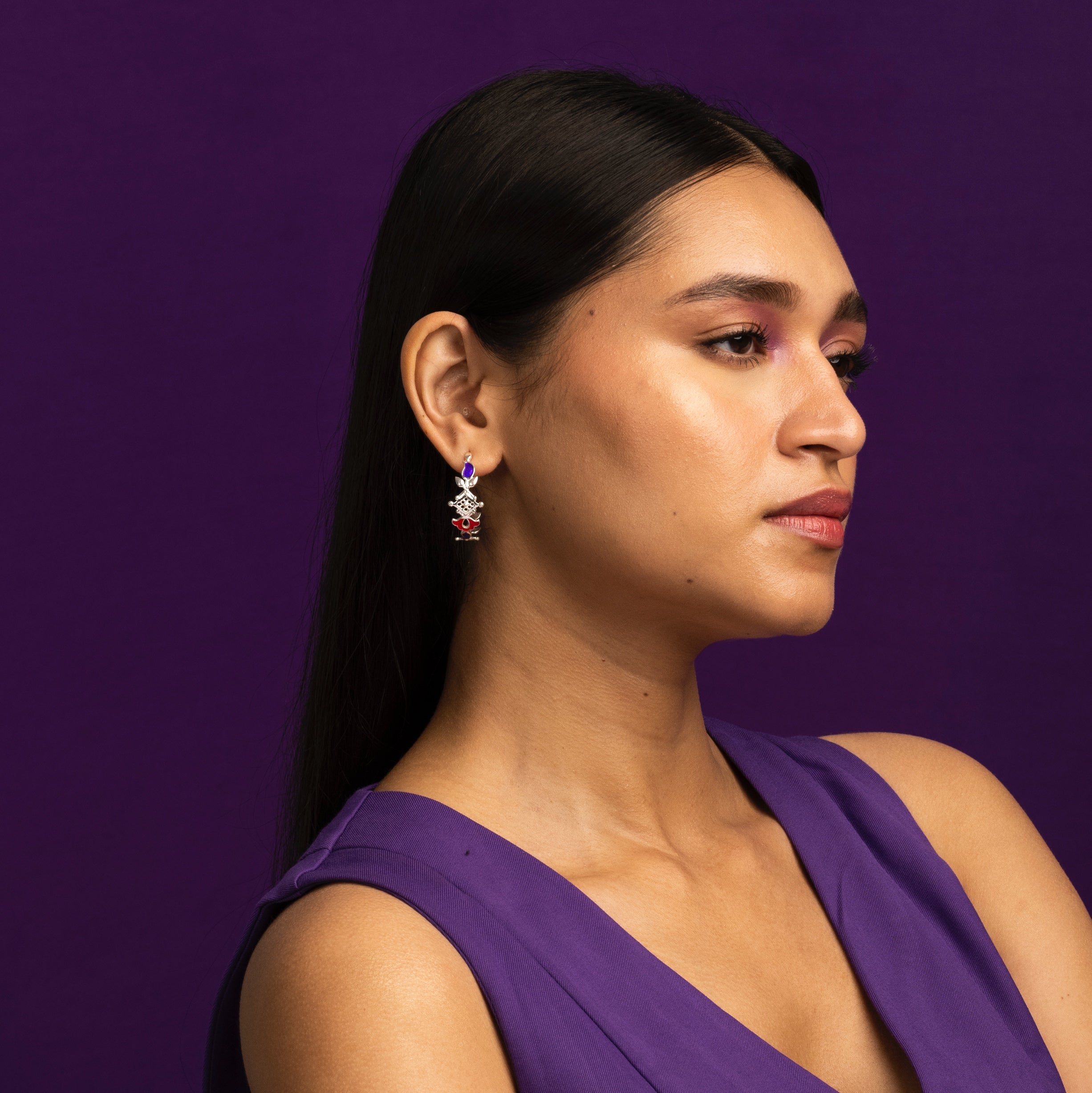 buti hoop silver earrings by moha