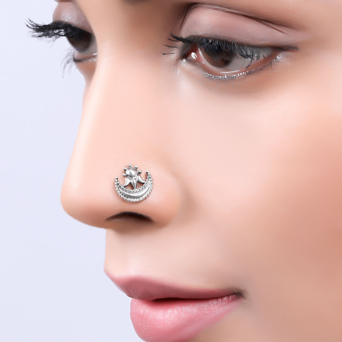 chand silver nosepin piercing by moha