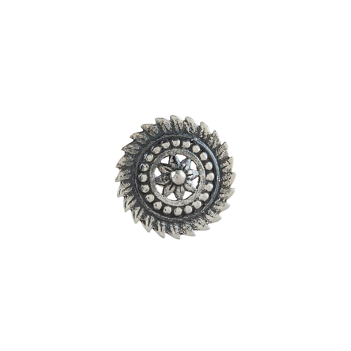 delicate floral circle silver nose pin pierced by moha