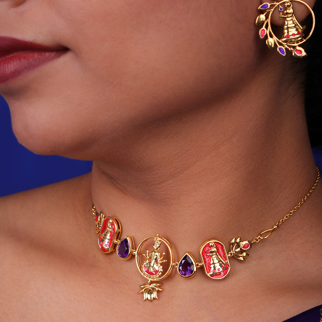gopi krishna silver choker necklace by moha