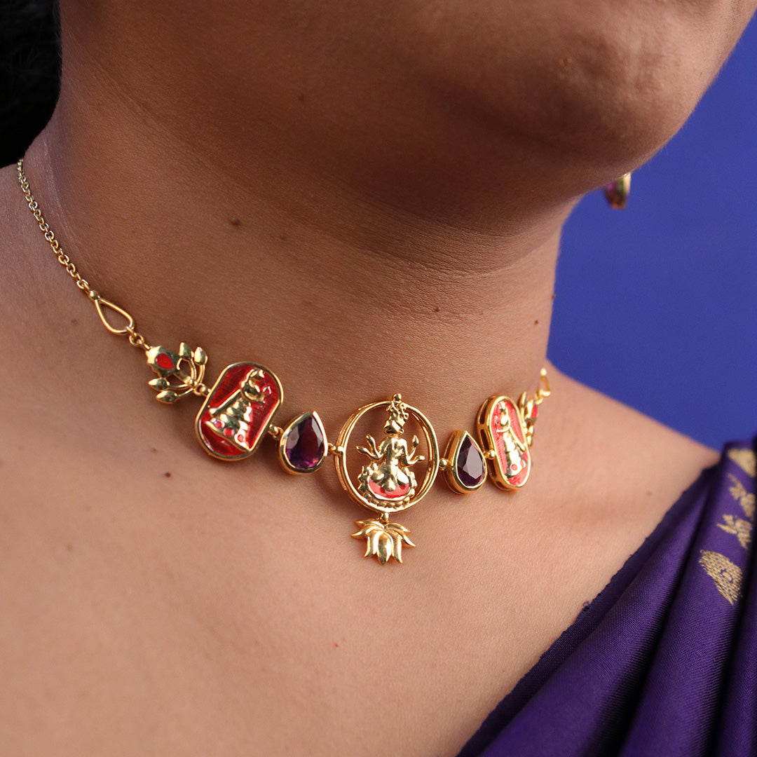 gopi krishna silver choker necklace by moha