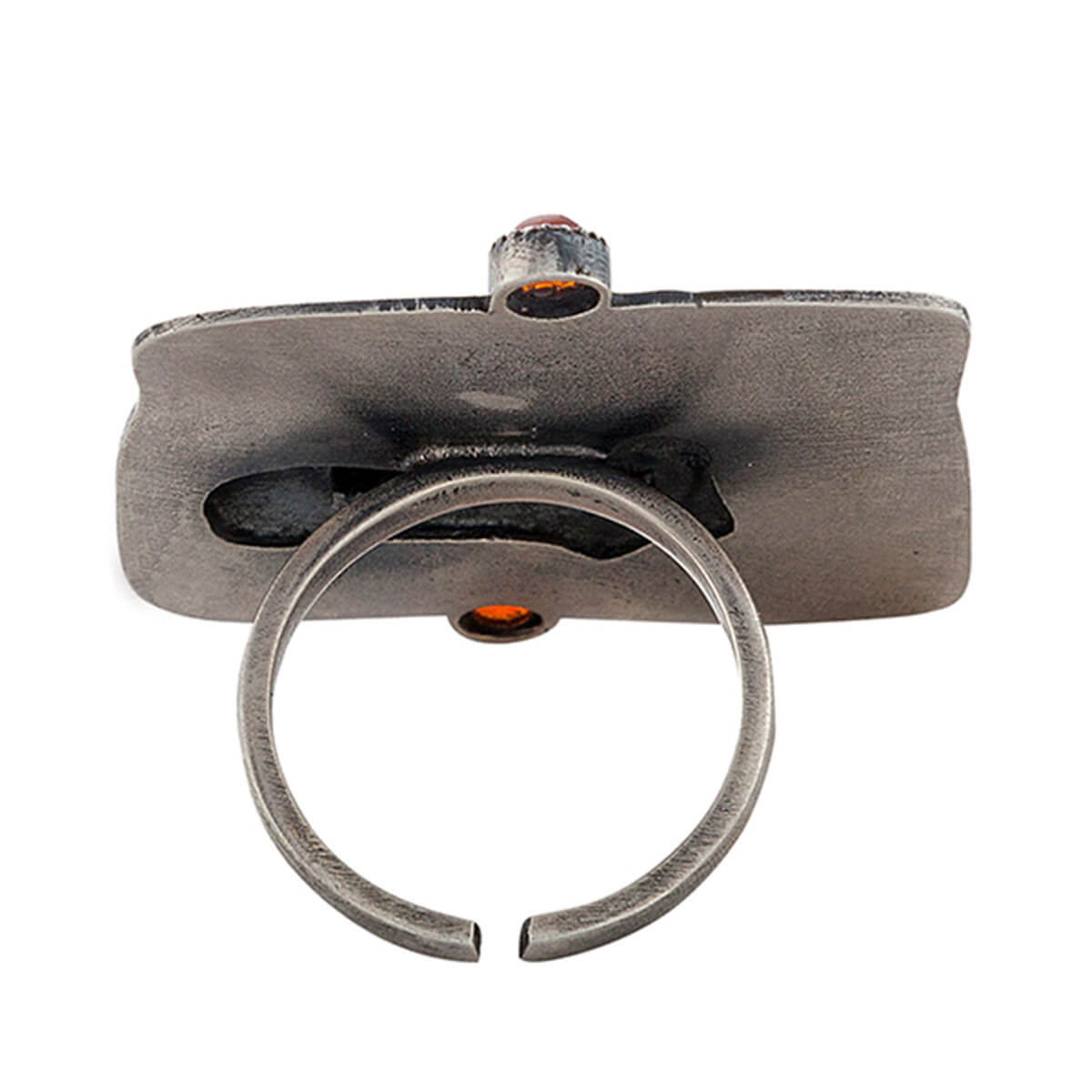 Harappa Vrishubh Bull Seal Silver Finger Ring Carnelian