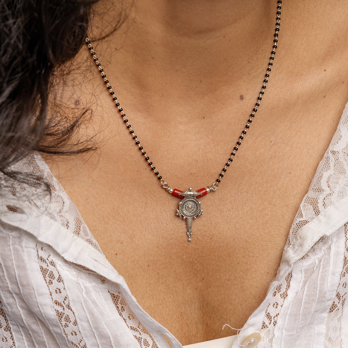 hingora silver mangalsutra by moha