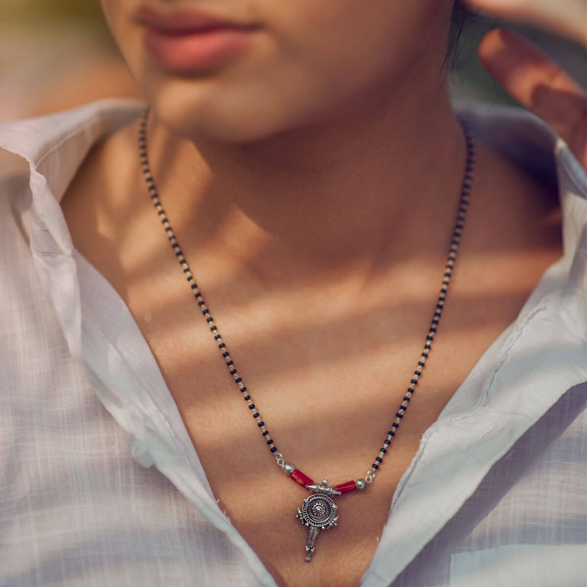 hingora silver mangalsutra by moha