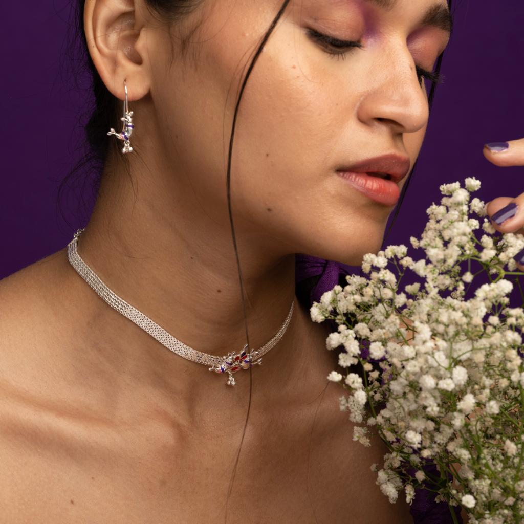 pakhi silver choker necklace by moha