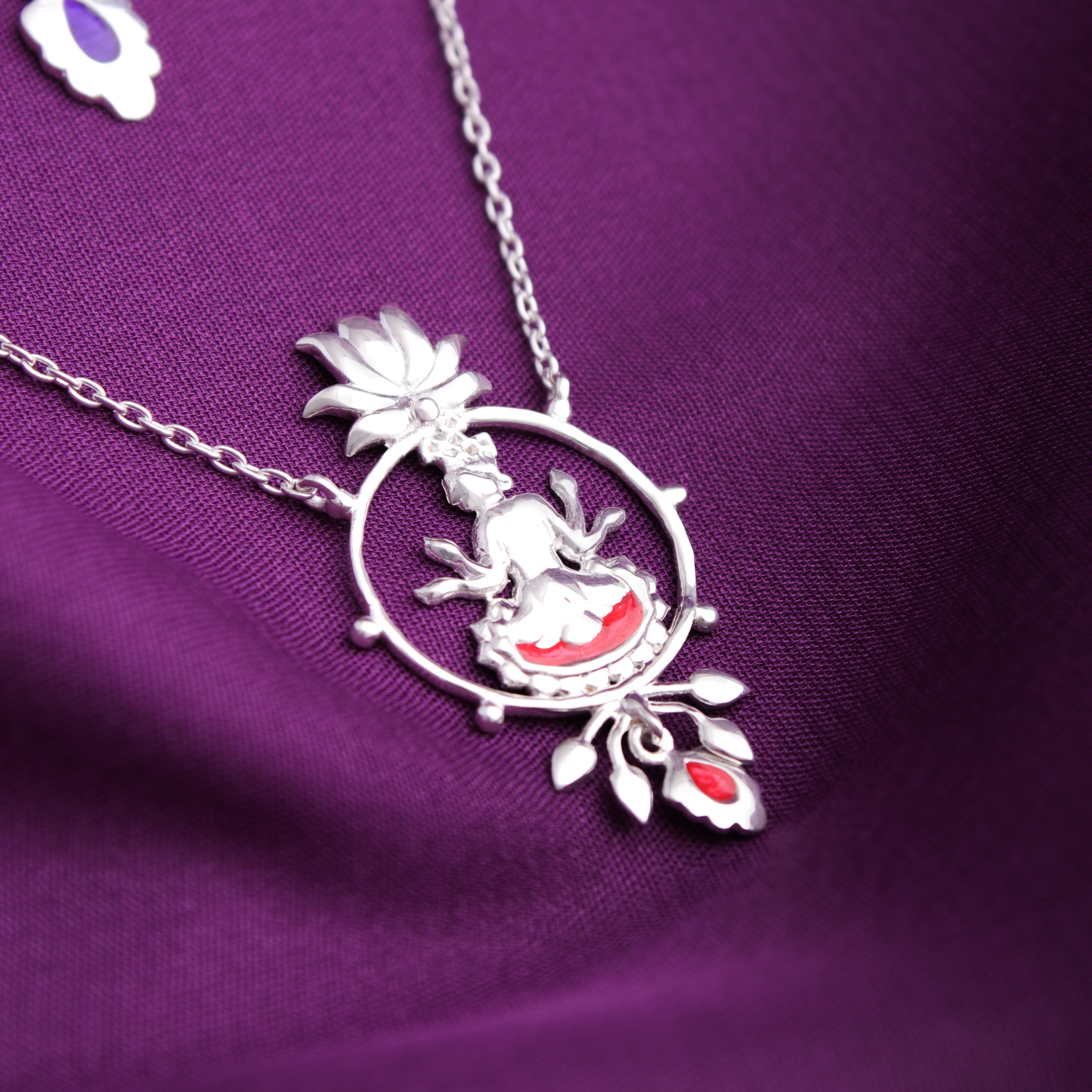 krishna 3 layer silver necklace by moha