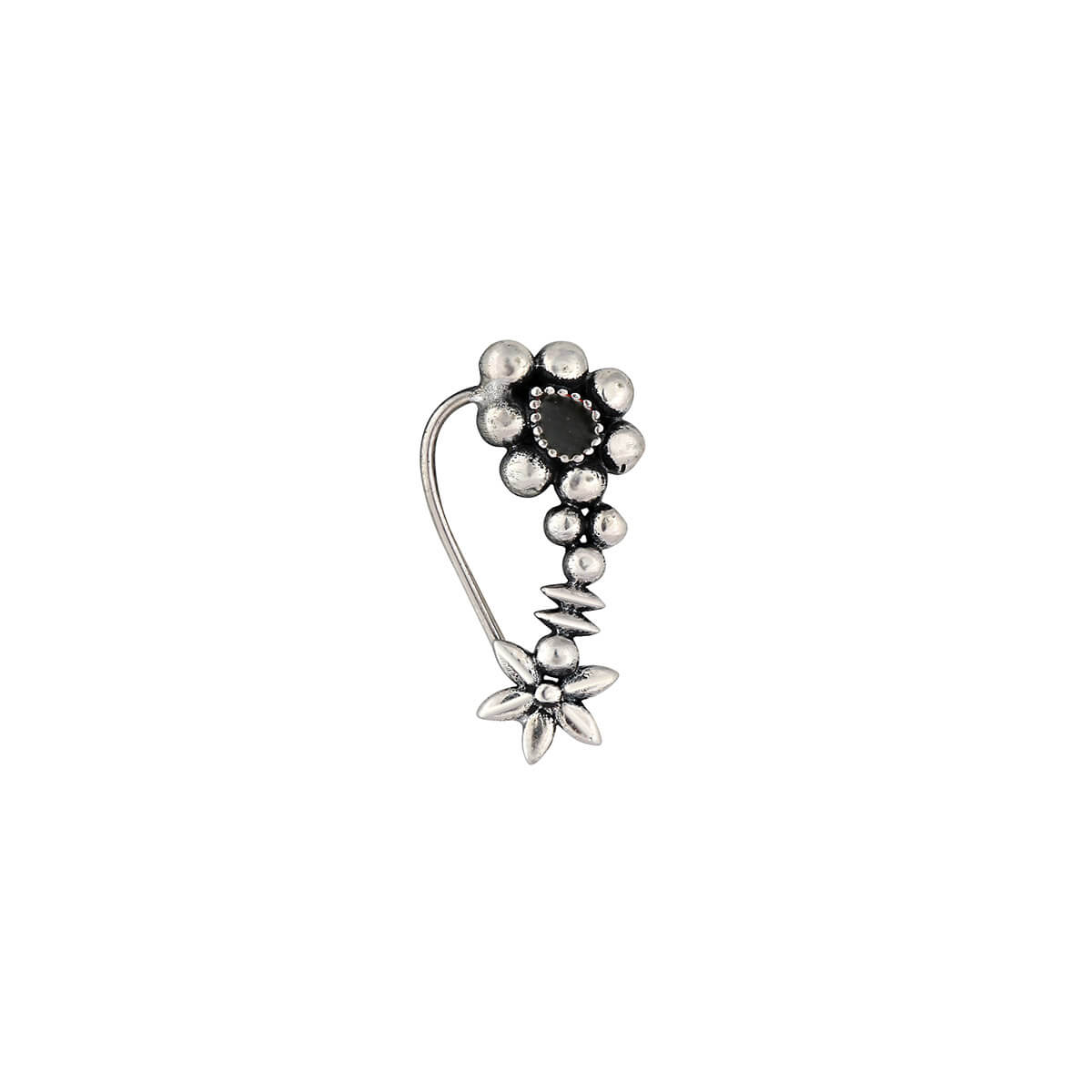 maharashtrian silver nath black pierced left by moha