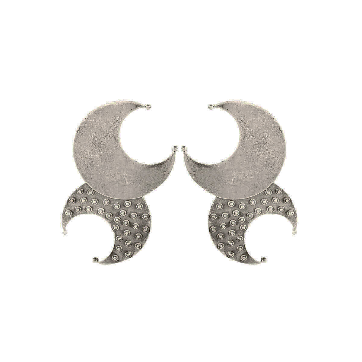 Moon Dangle Silver Earrings