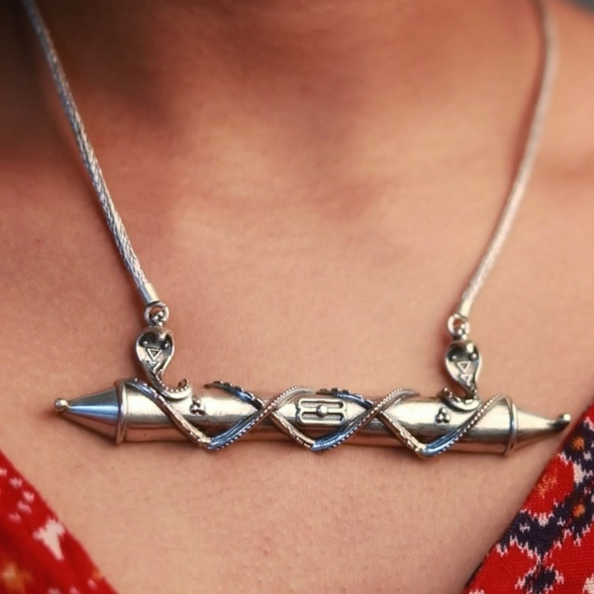 naag chaitanya silver pendant necklace