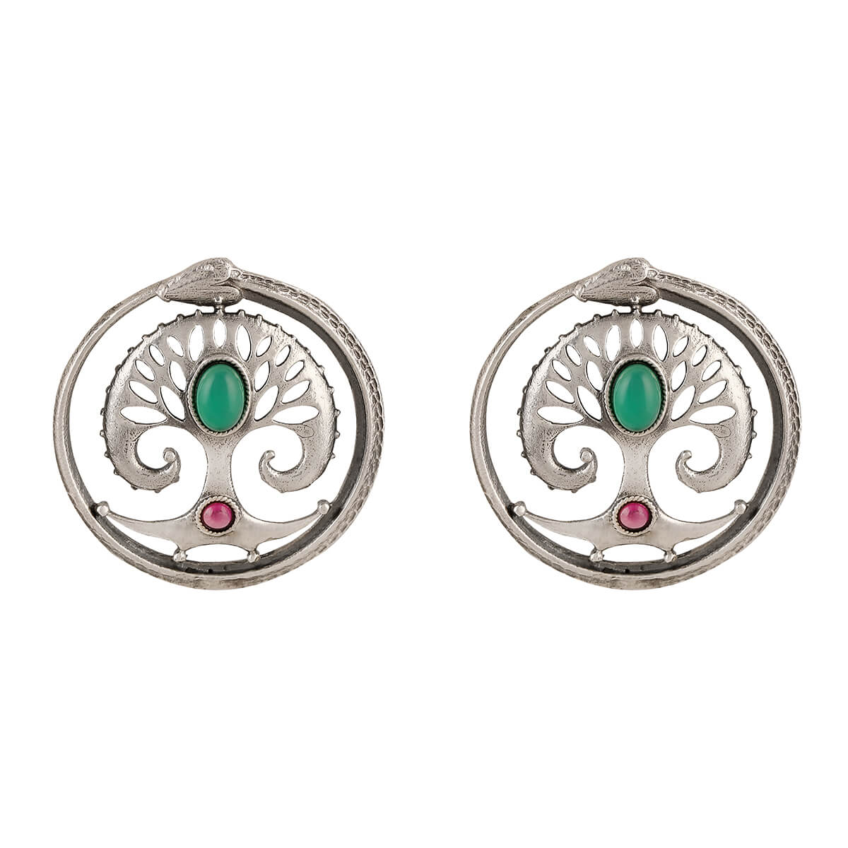 oroboros silver earrings