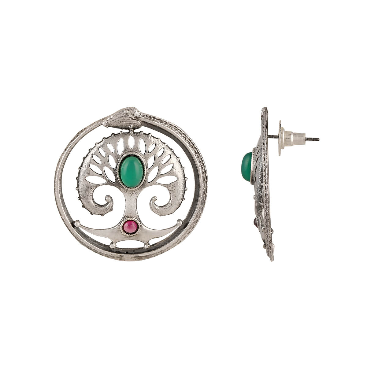 oroboros silver earrings