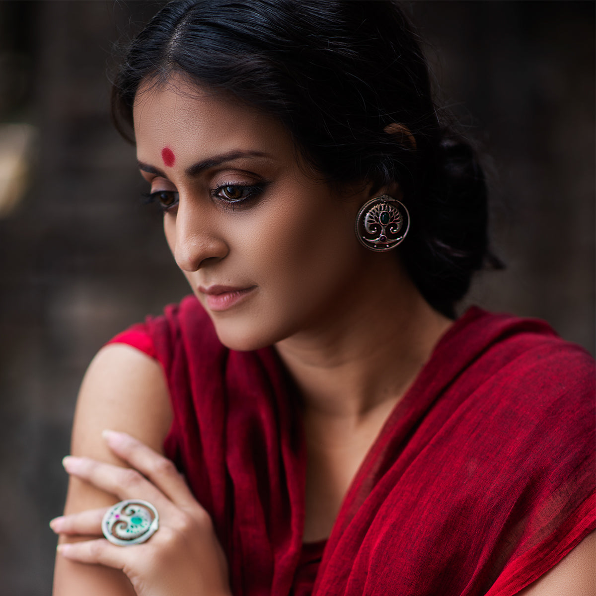 oroboros silver earrings