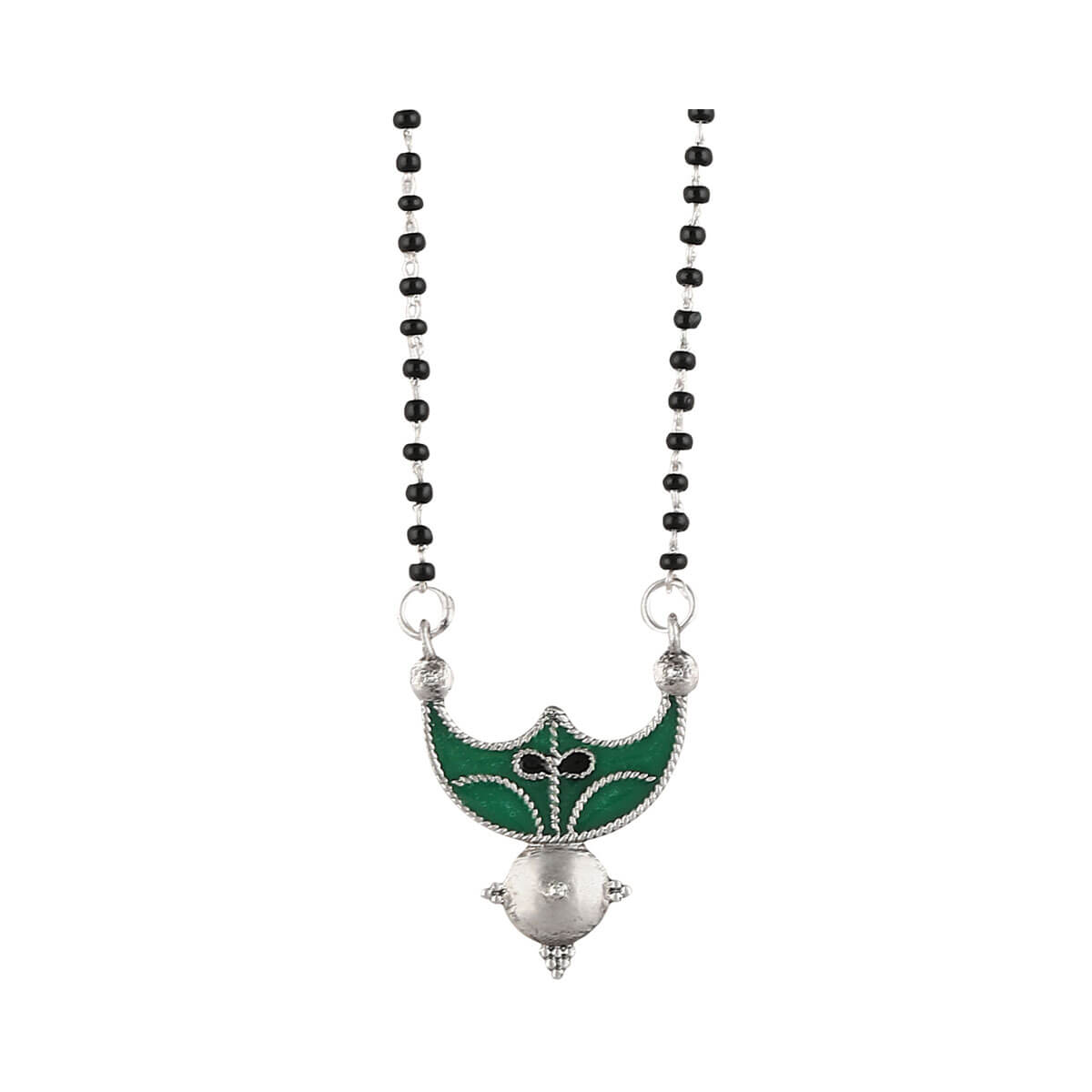 palash silver mangalsutra by moha