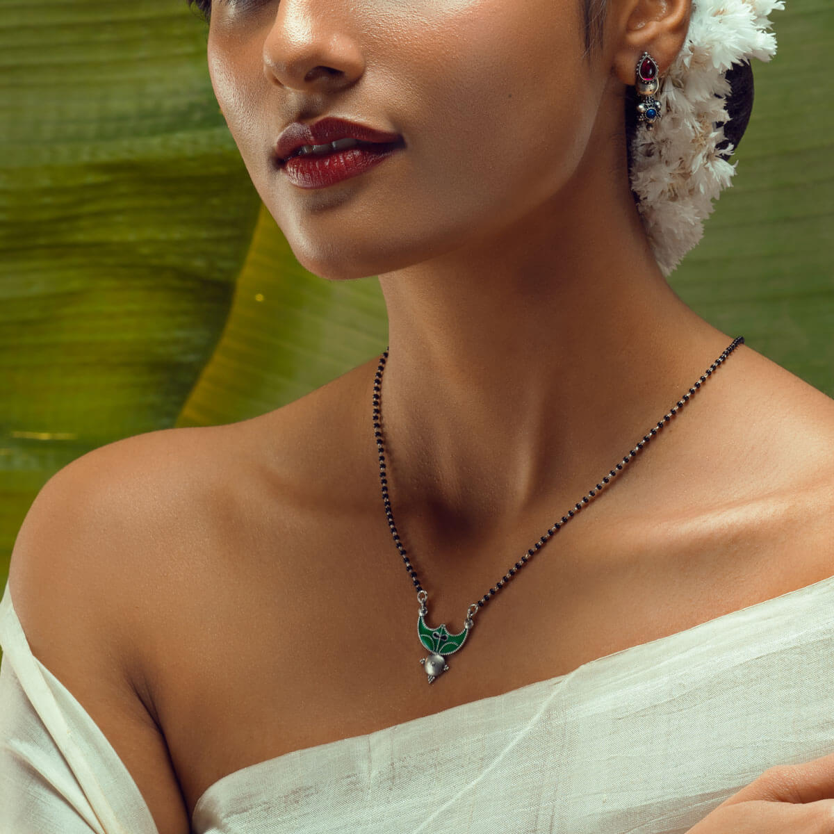 palash silver mangalsutra by moha