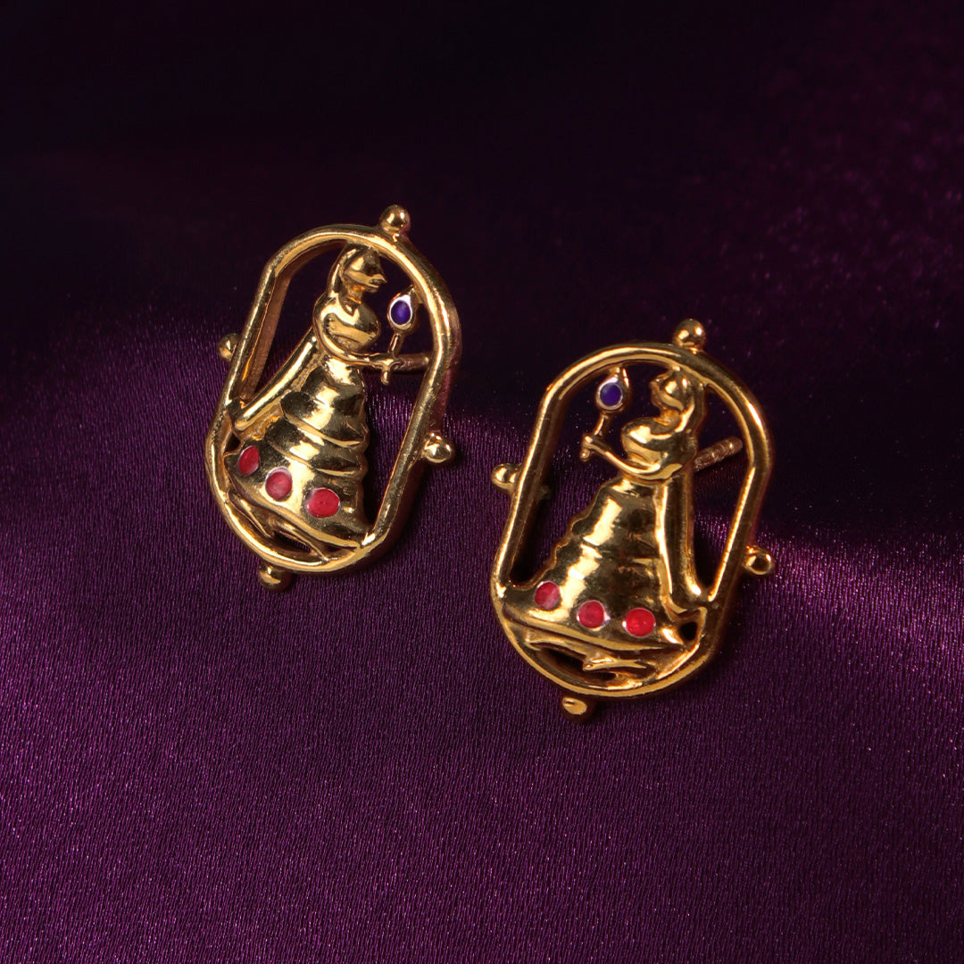 radha stud silver earrings by moha