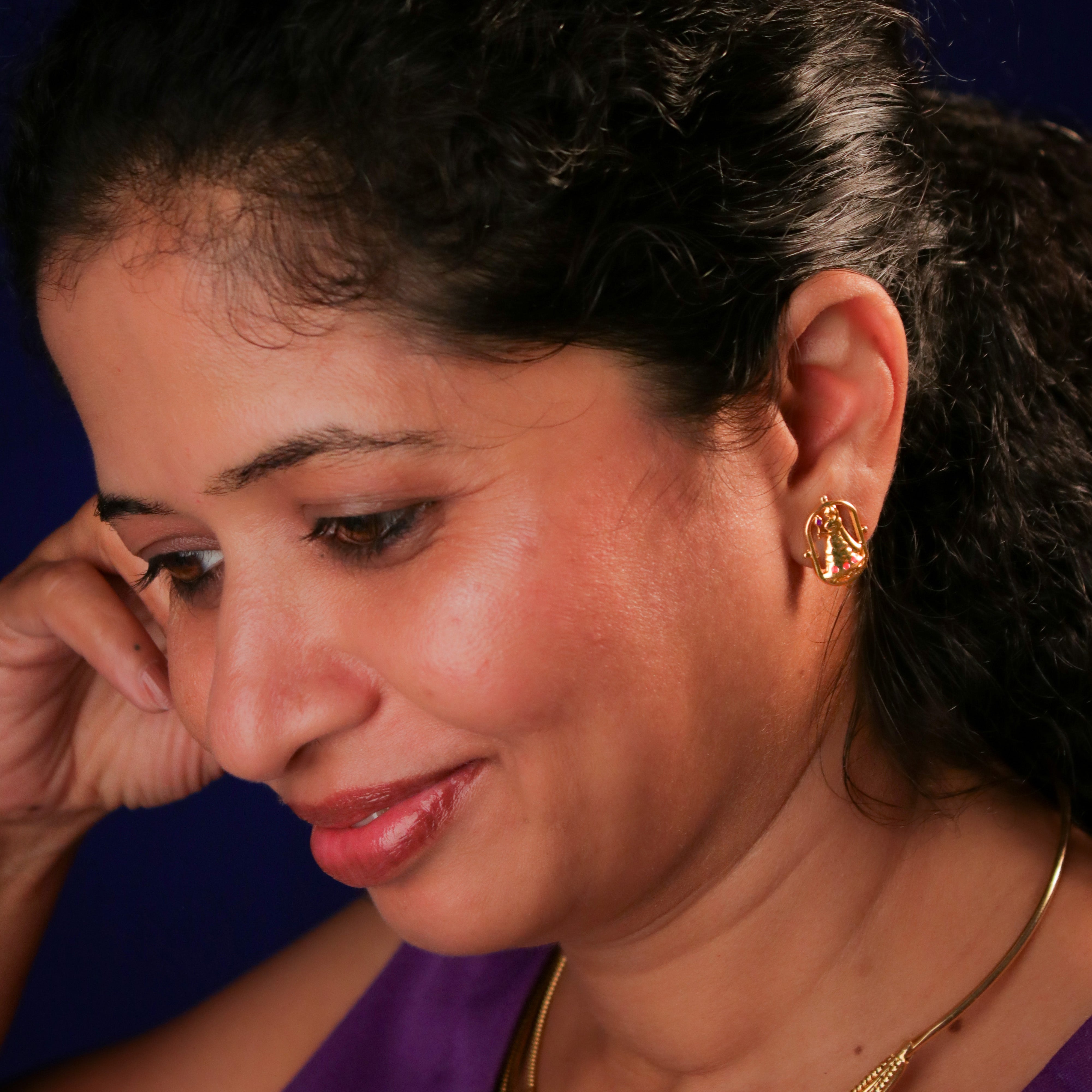 radha stud silver earrings by moha