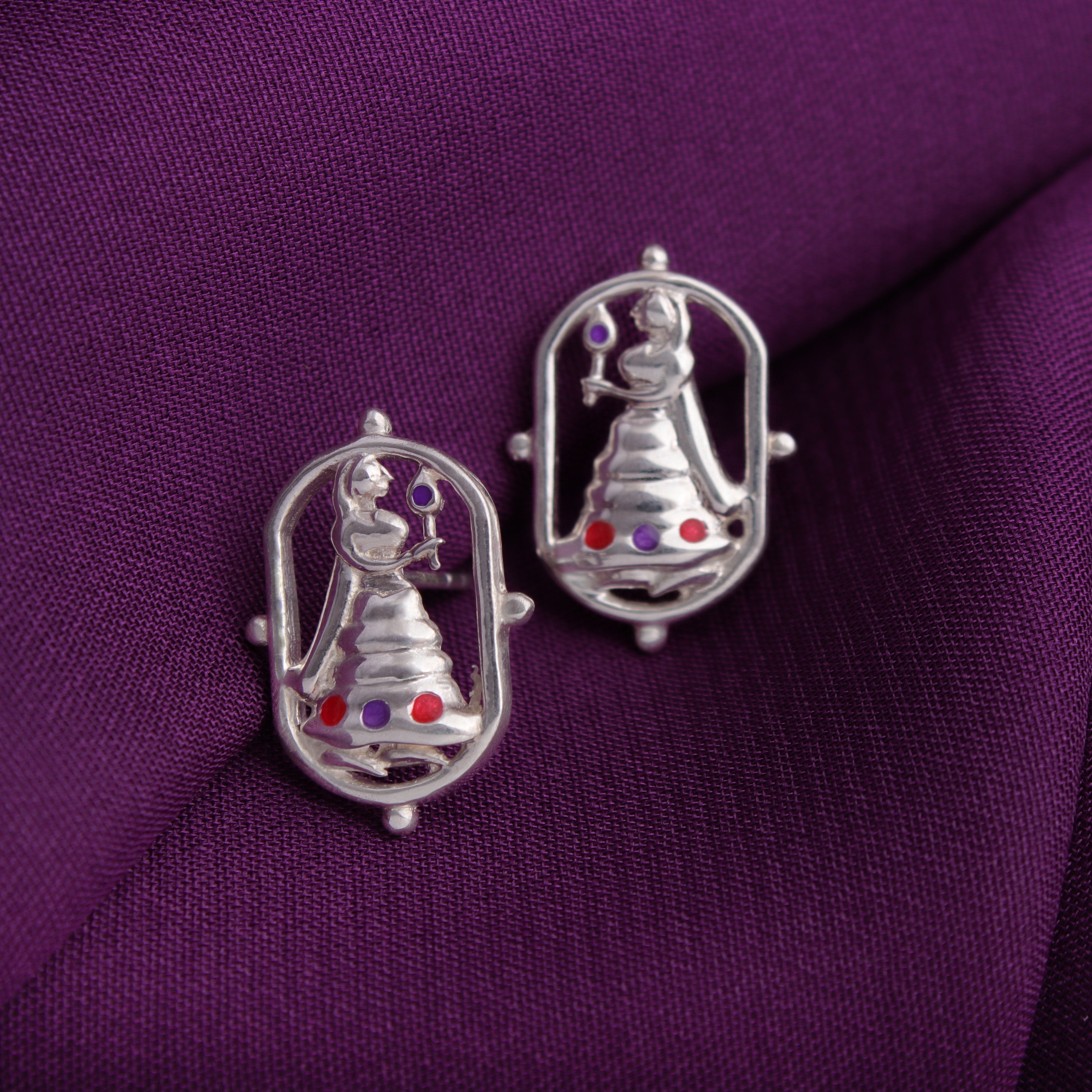 radha stud silver earrings by moha