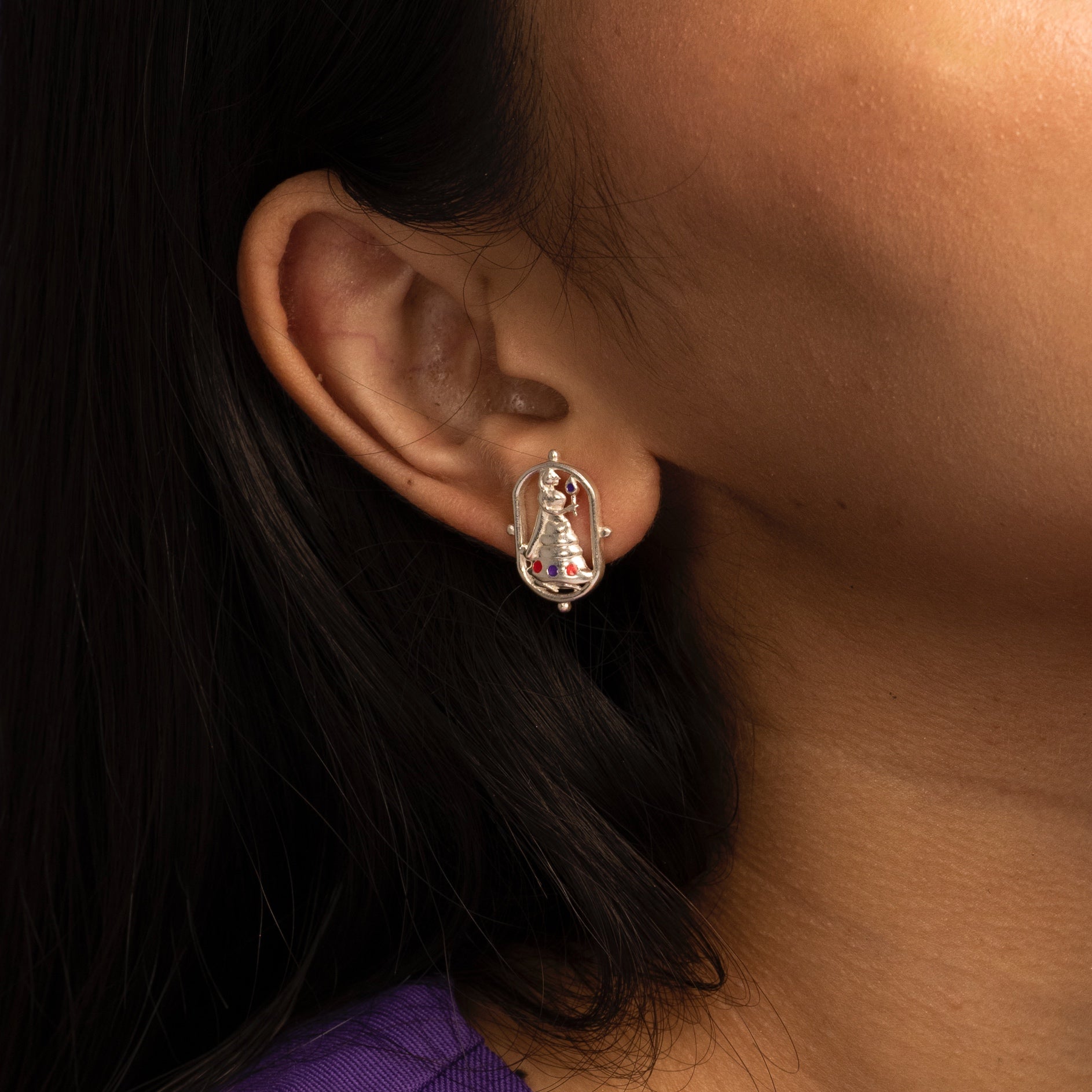 radha stud silver earrings by moha