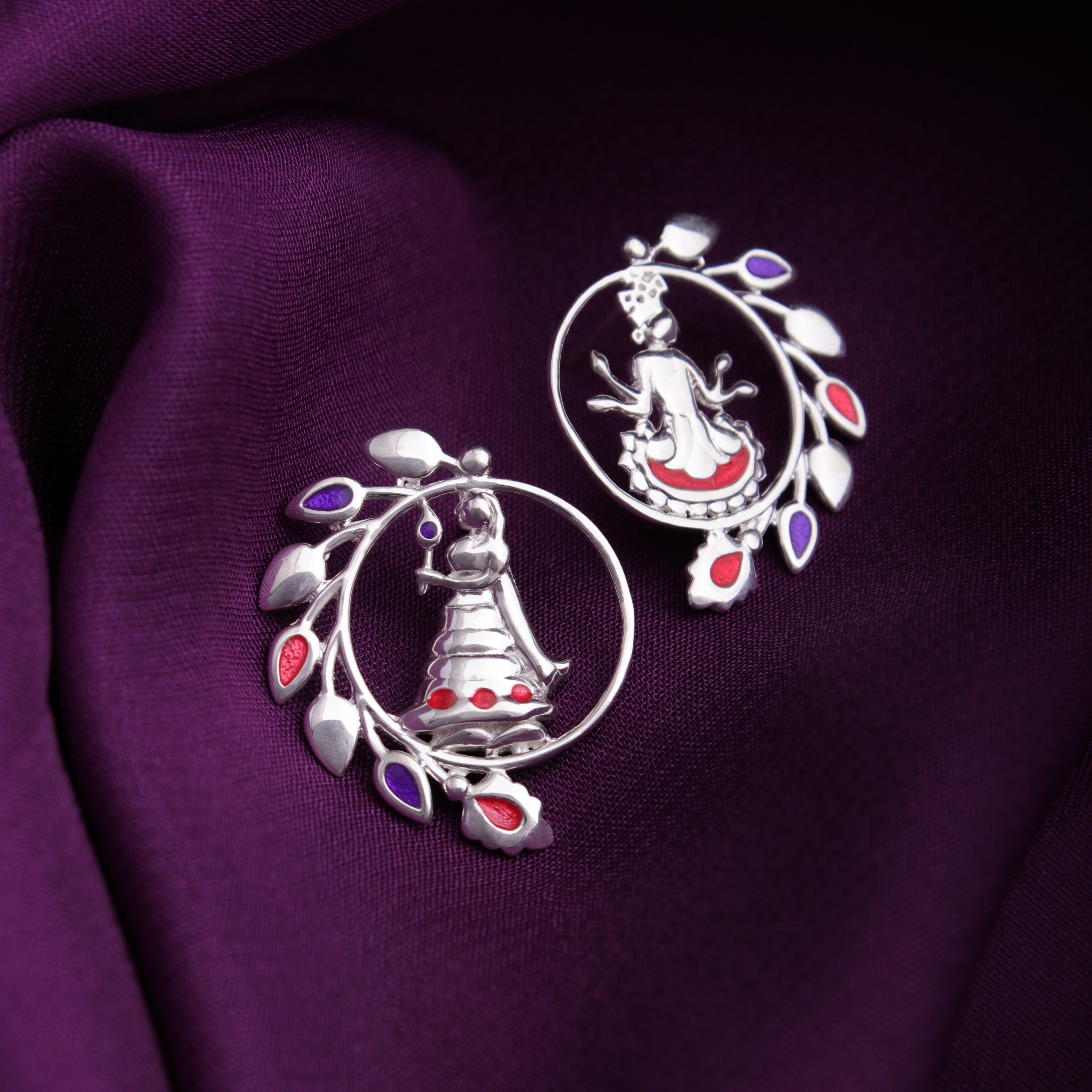 radhe shyam silver earrings by moha