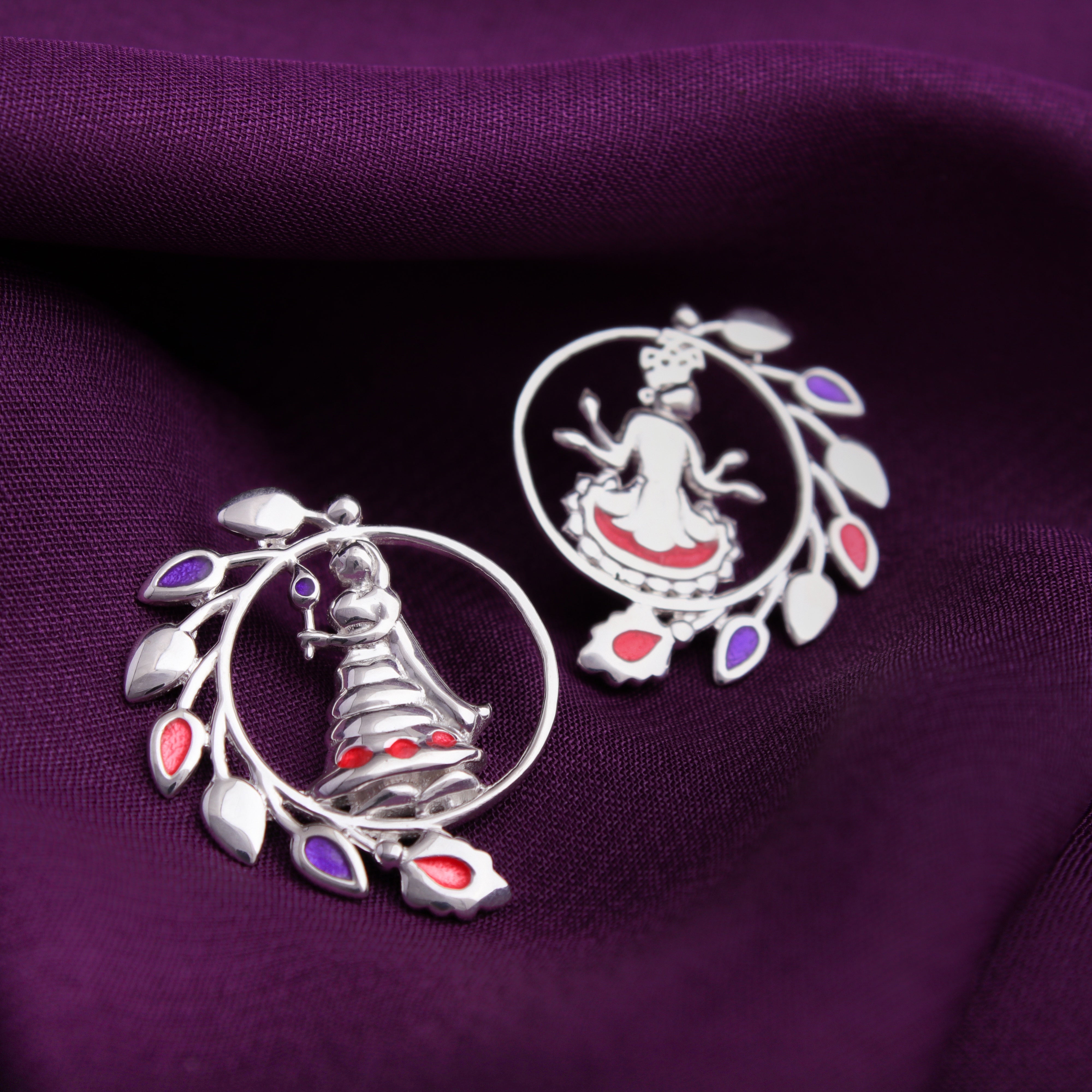radhe shyam silver earrings by moha