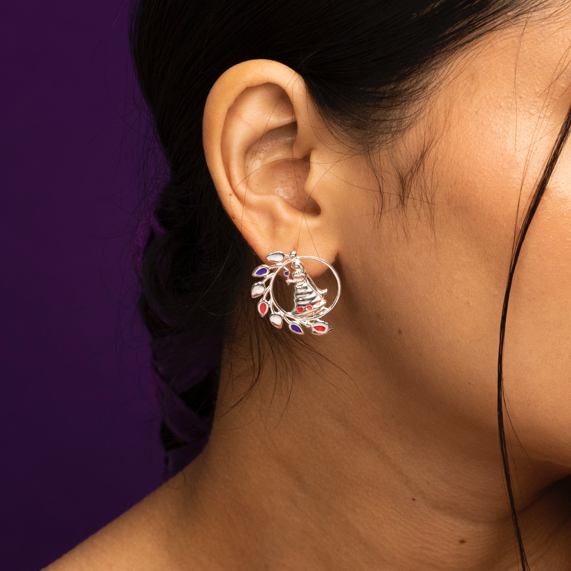 radhe shyam silver earrings by moha