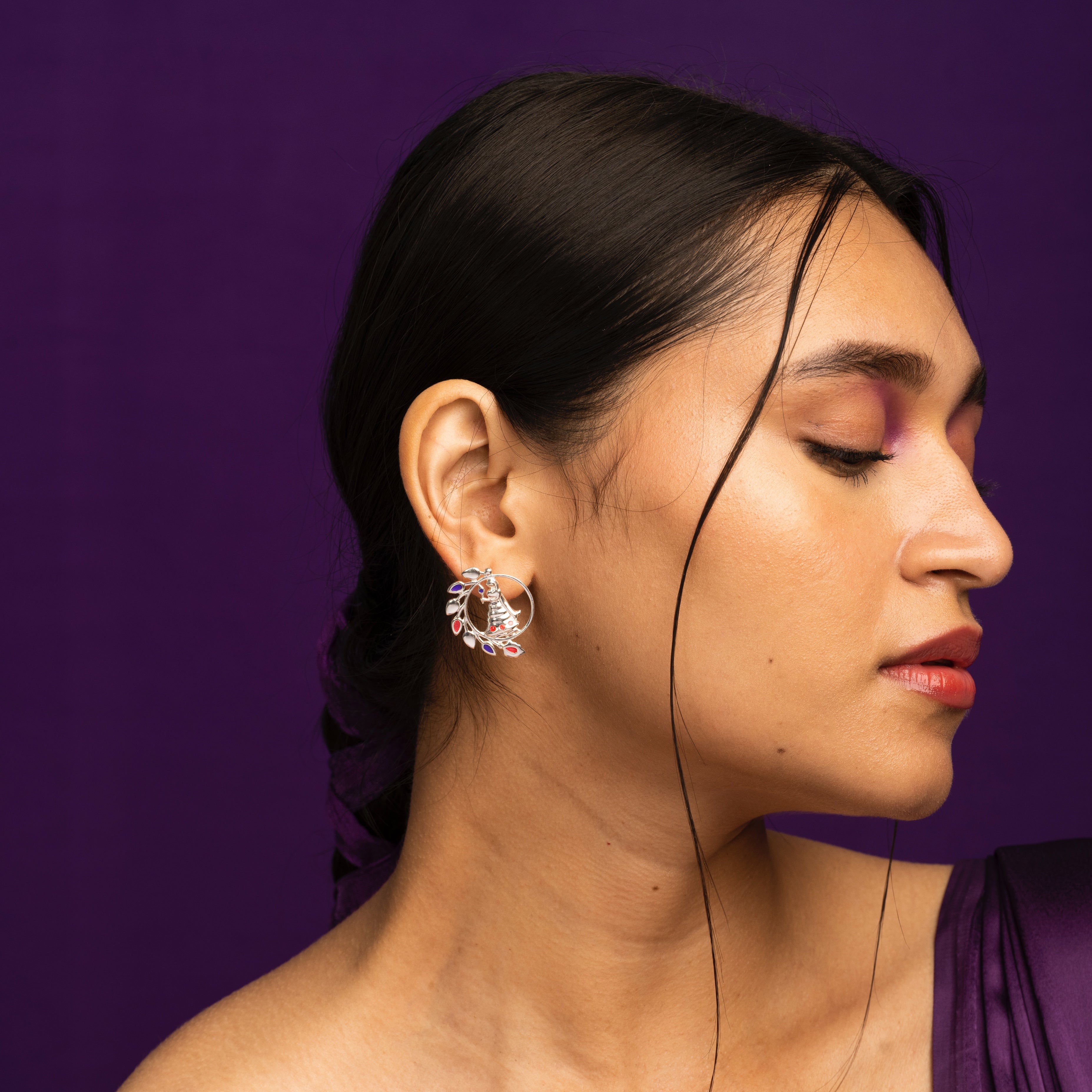 radhe shyam silver earrings by moha