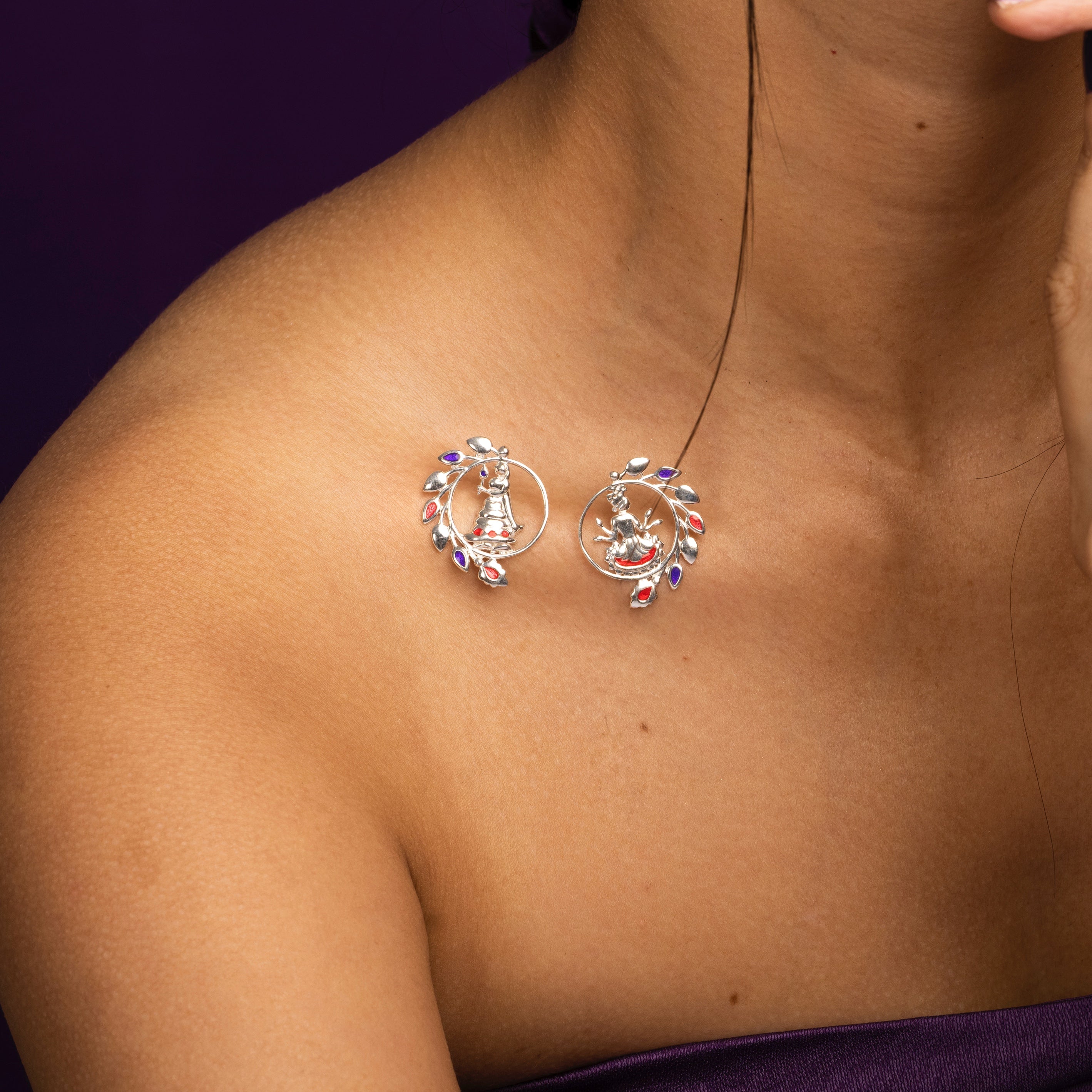 radhe shyam silver earrings by moha