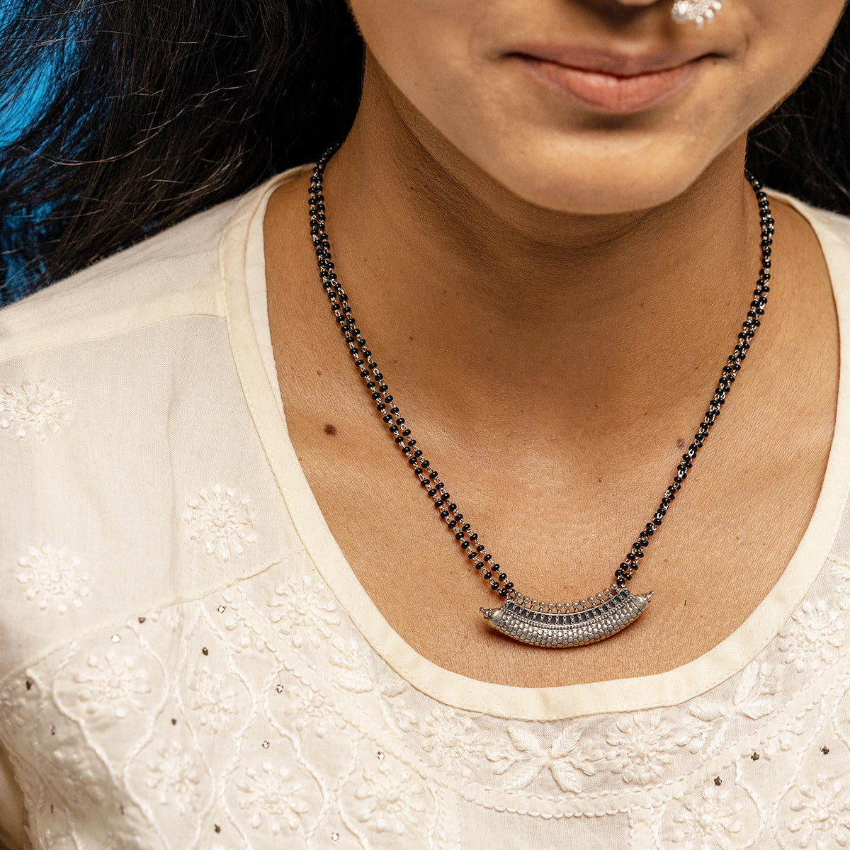 reha silver mangalsutra by moha