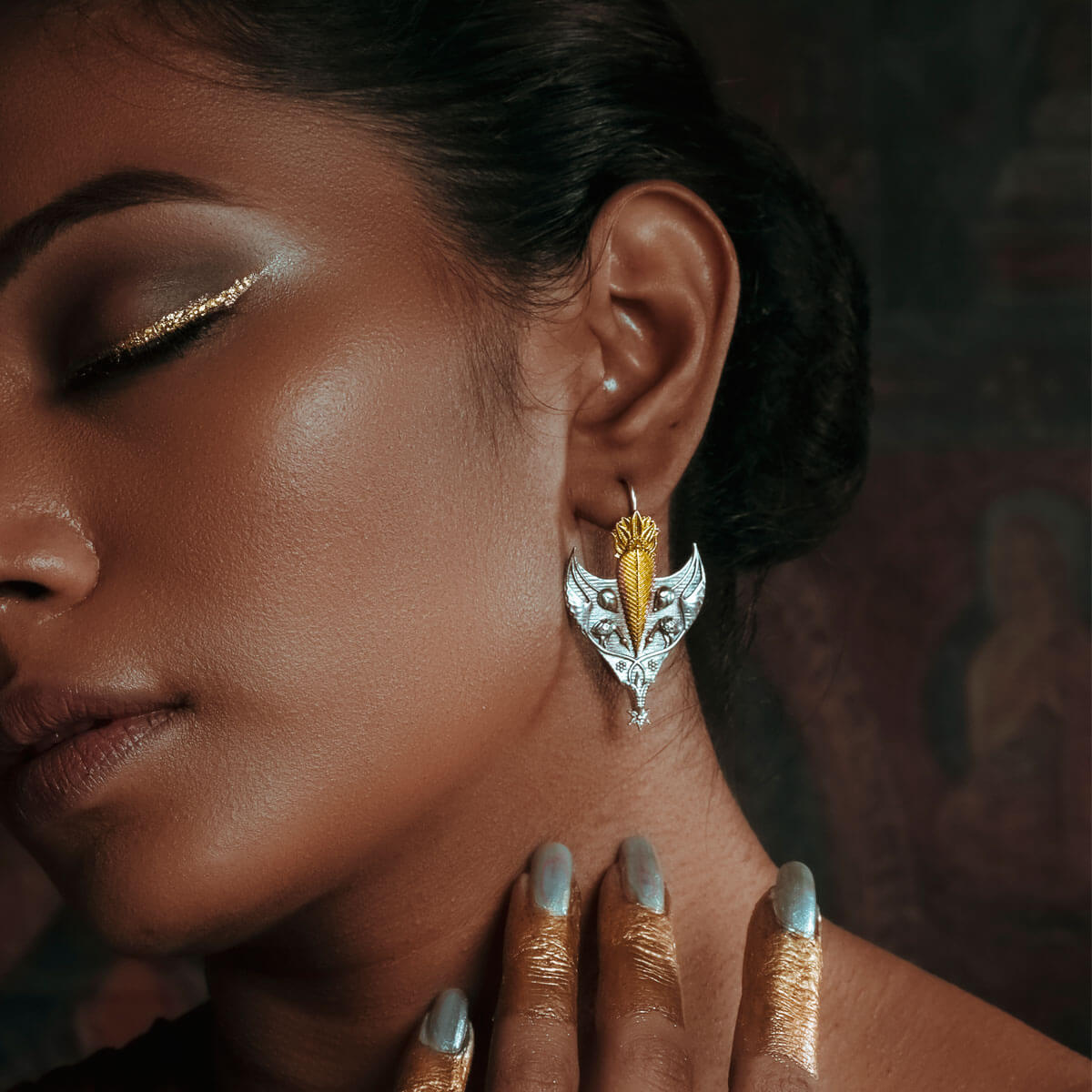 Sarovar Krida Silver Earring