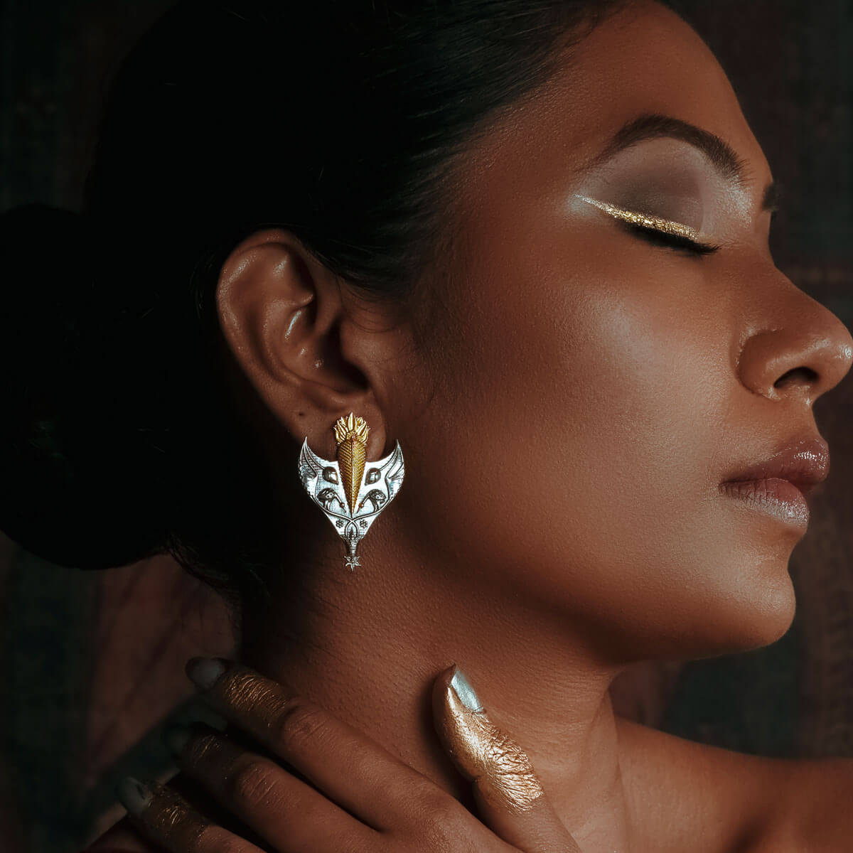 Sarovar Krida Silver Earring