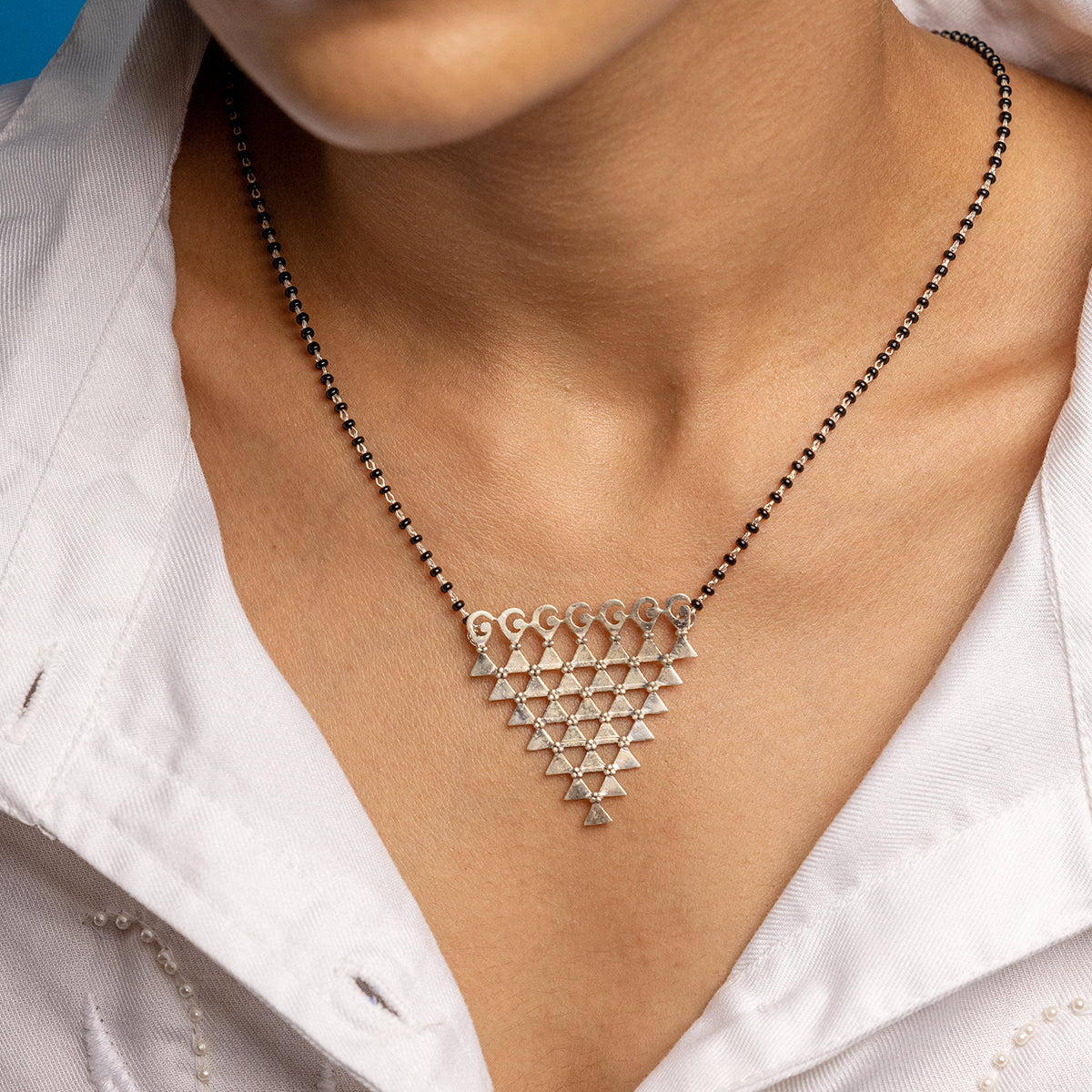 saraswati silver mangalsutra big by moha