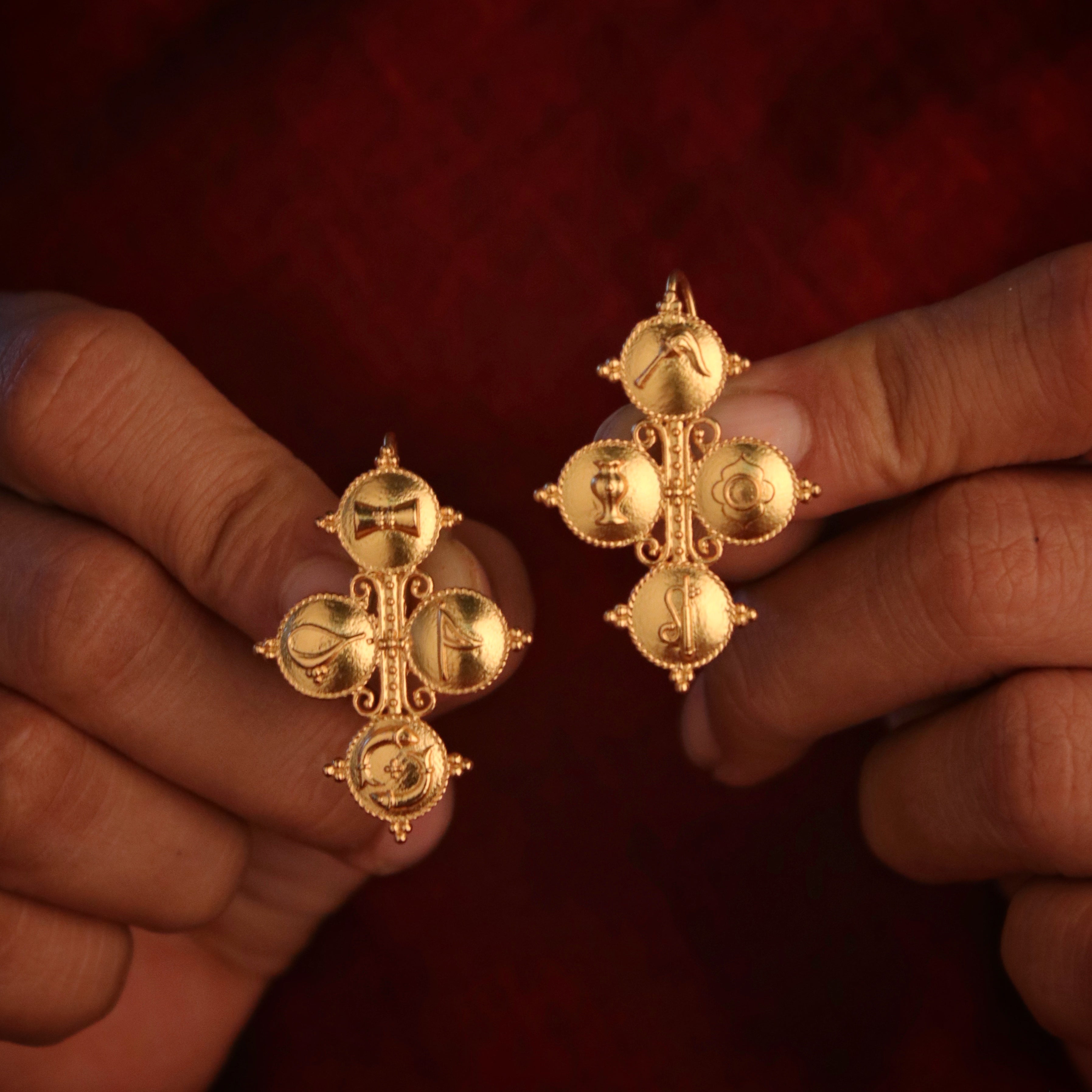tatva gold plated silver earrings by moha