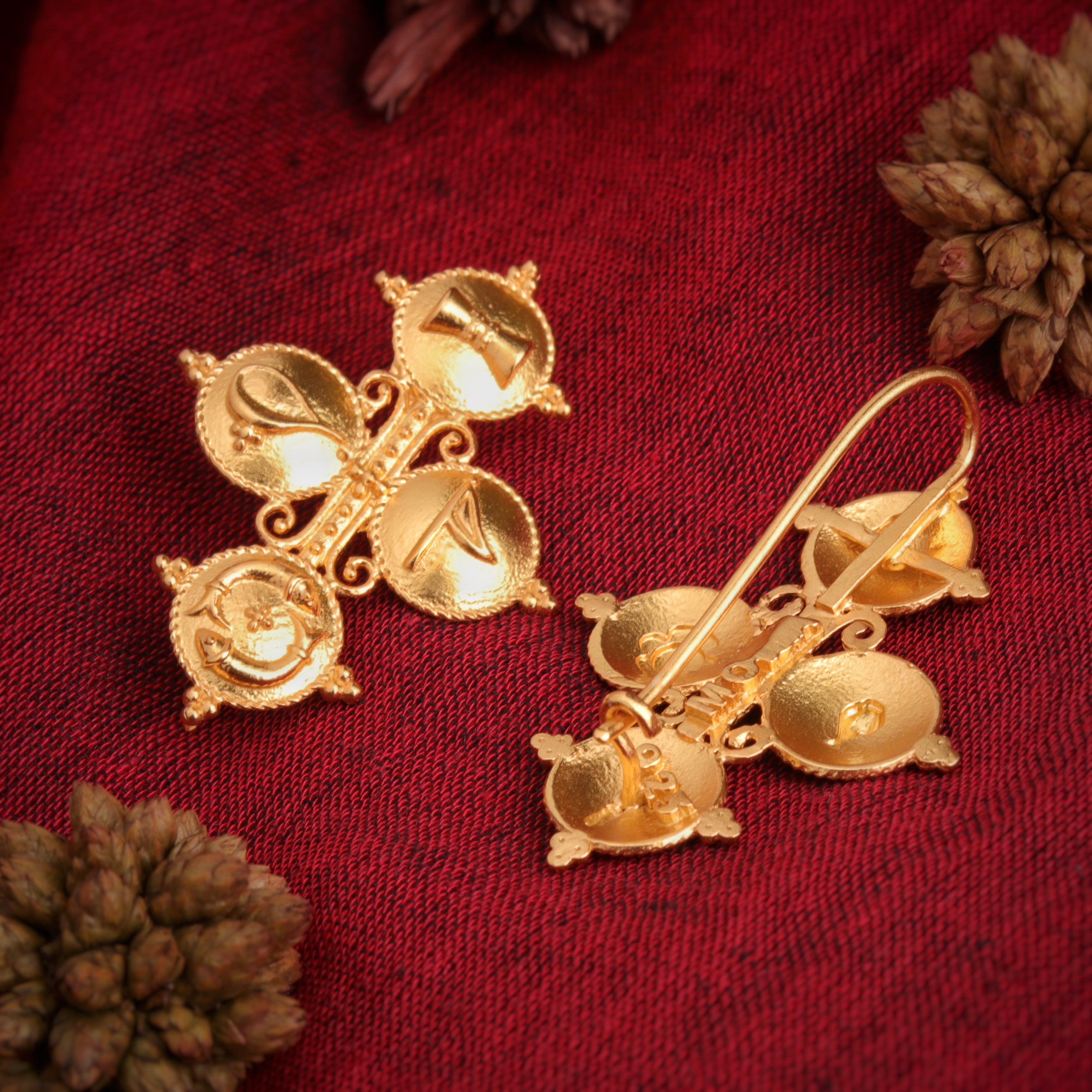 tatva gold plated silver earrings by moha