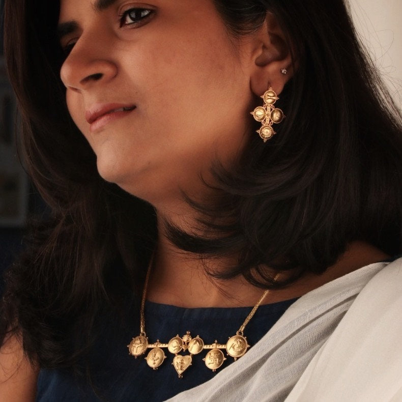 tatva gold plated silver earrings by moha