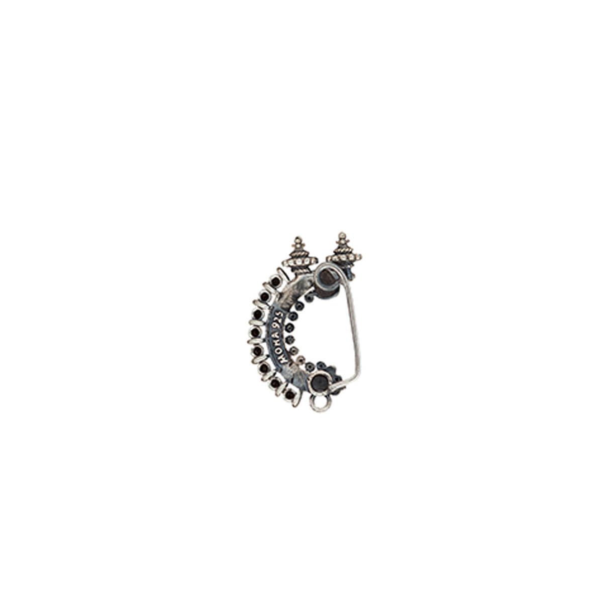 temple silver nath black clip on left by moha