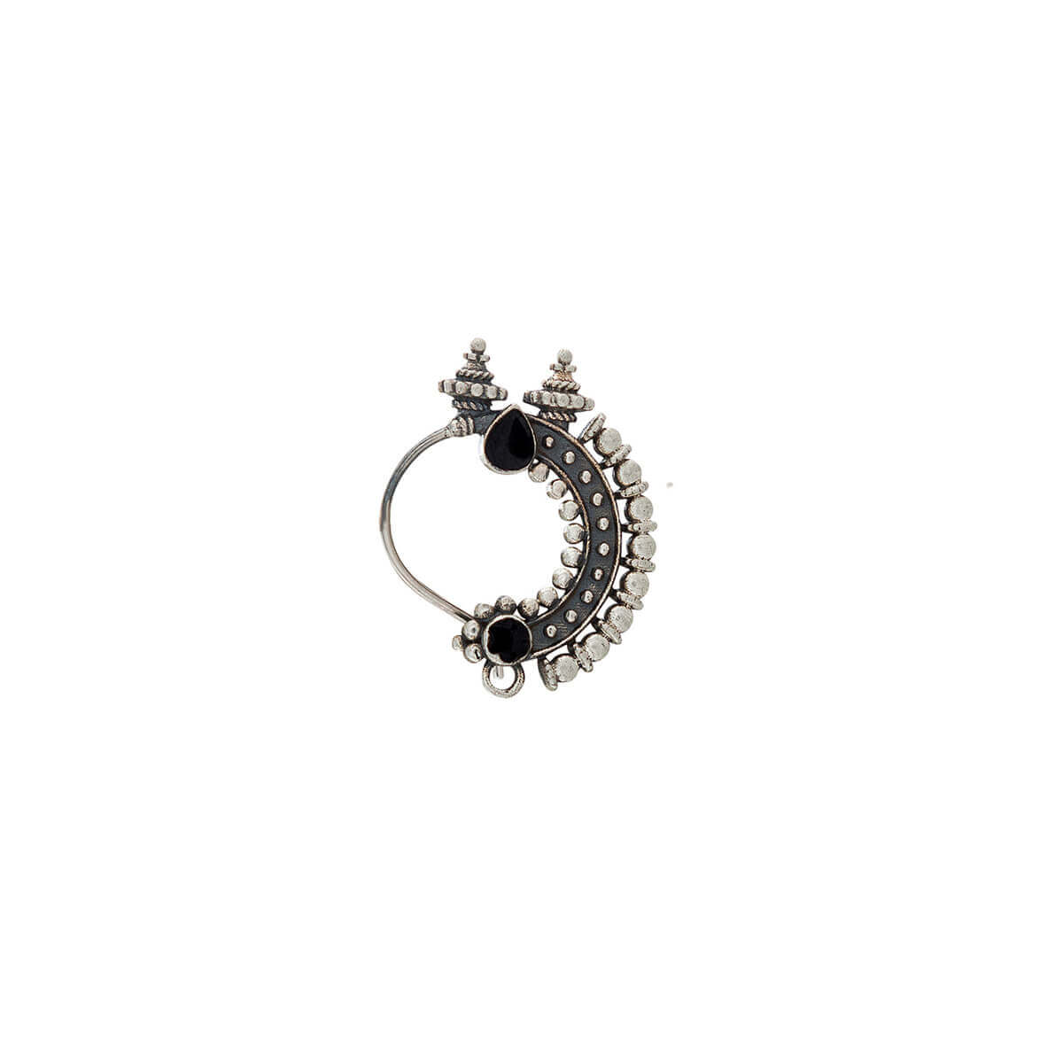 temple silver nath black pierced left by moha