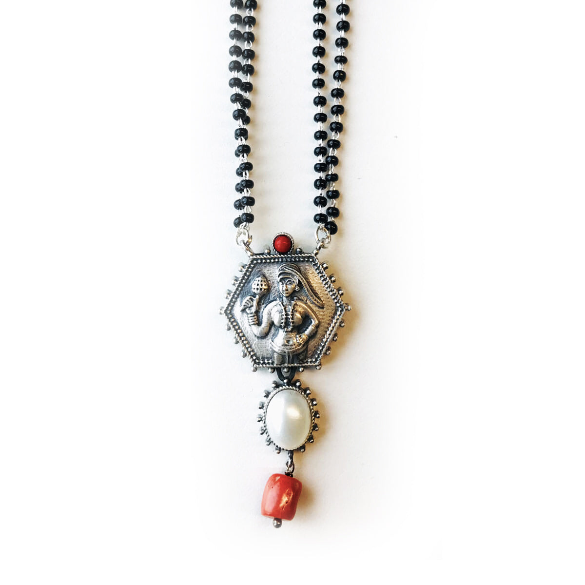 tribal queen silver mangalsutra by moha