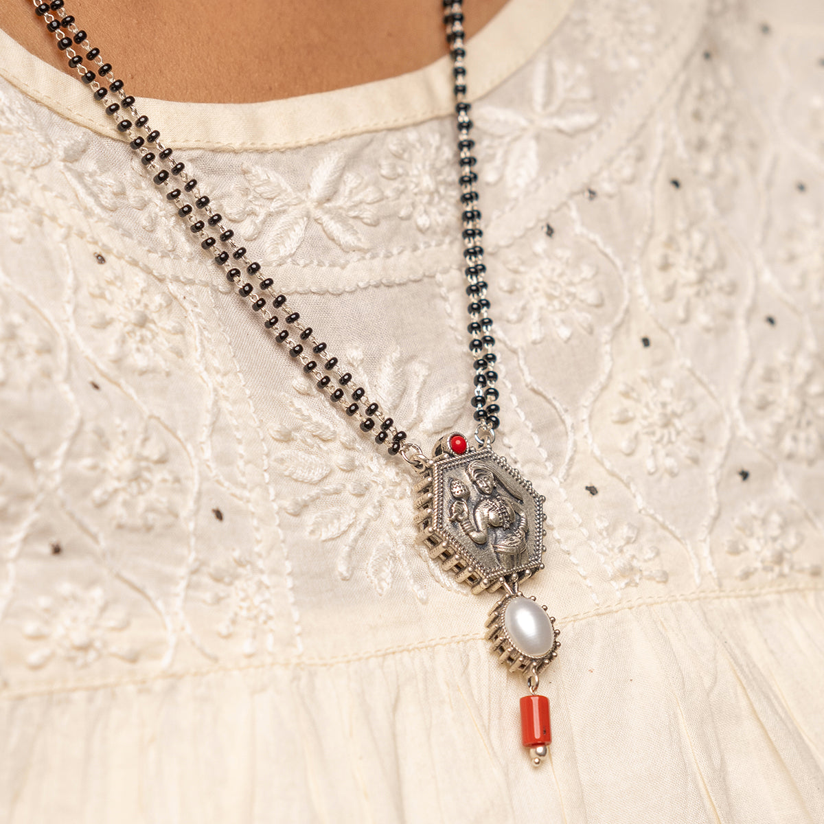 tribal queen silver mangalsutra by moha