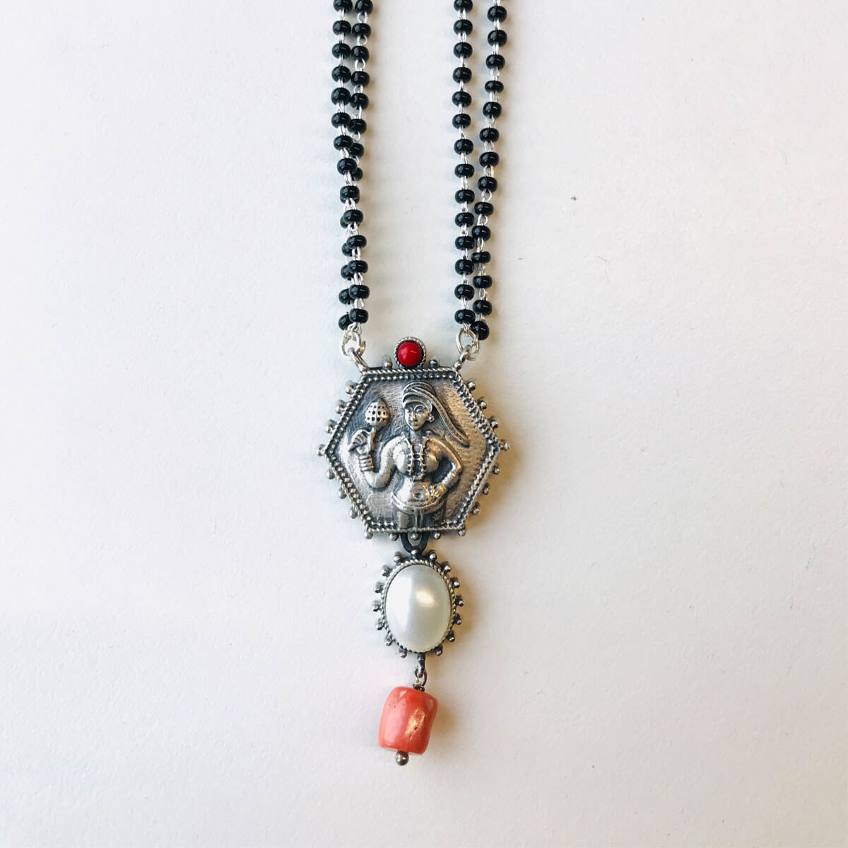 tribal queen silver mangalsutra by moha