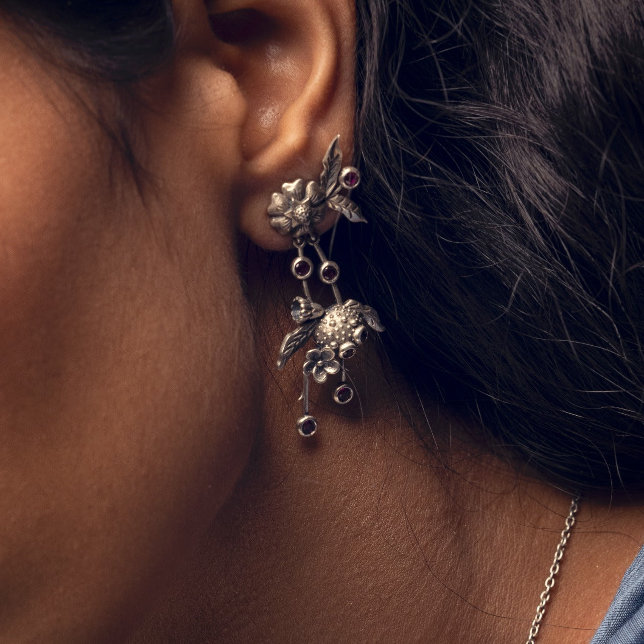 William Morris - Blossom Silver Earrings by Moha