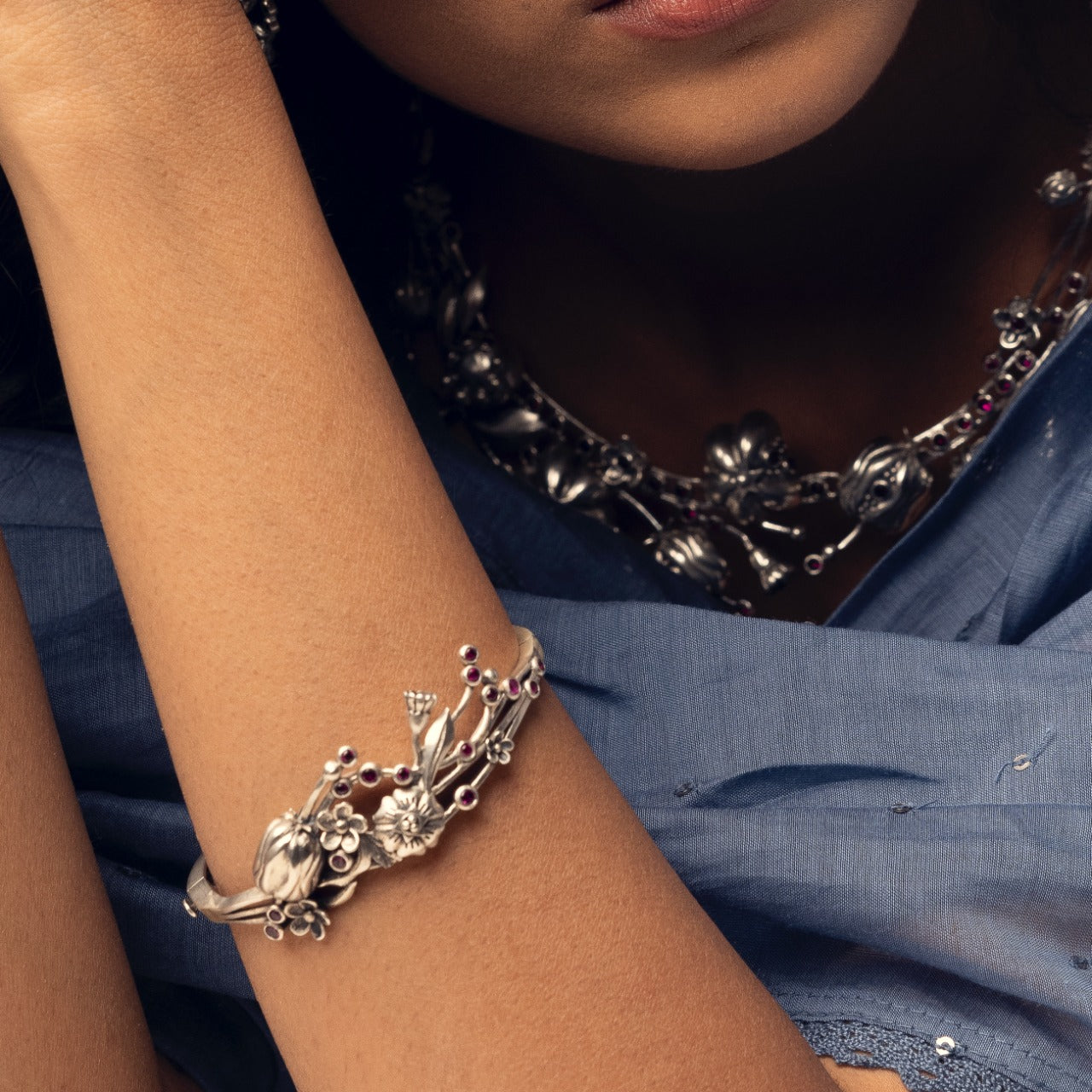 William Morris - Blossom Silver  Bracelet by Moha