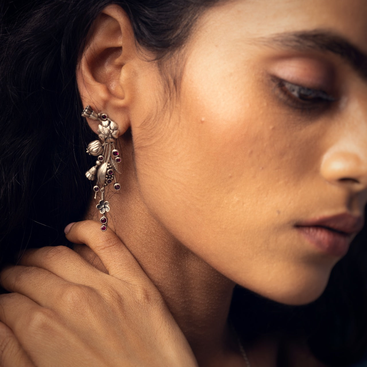 william morris blossom silver dangling earrings by moha