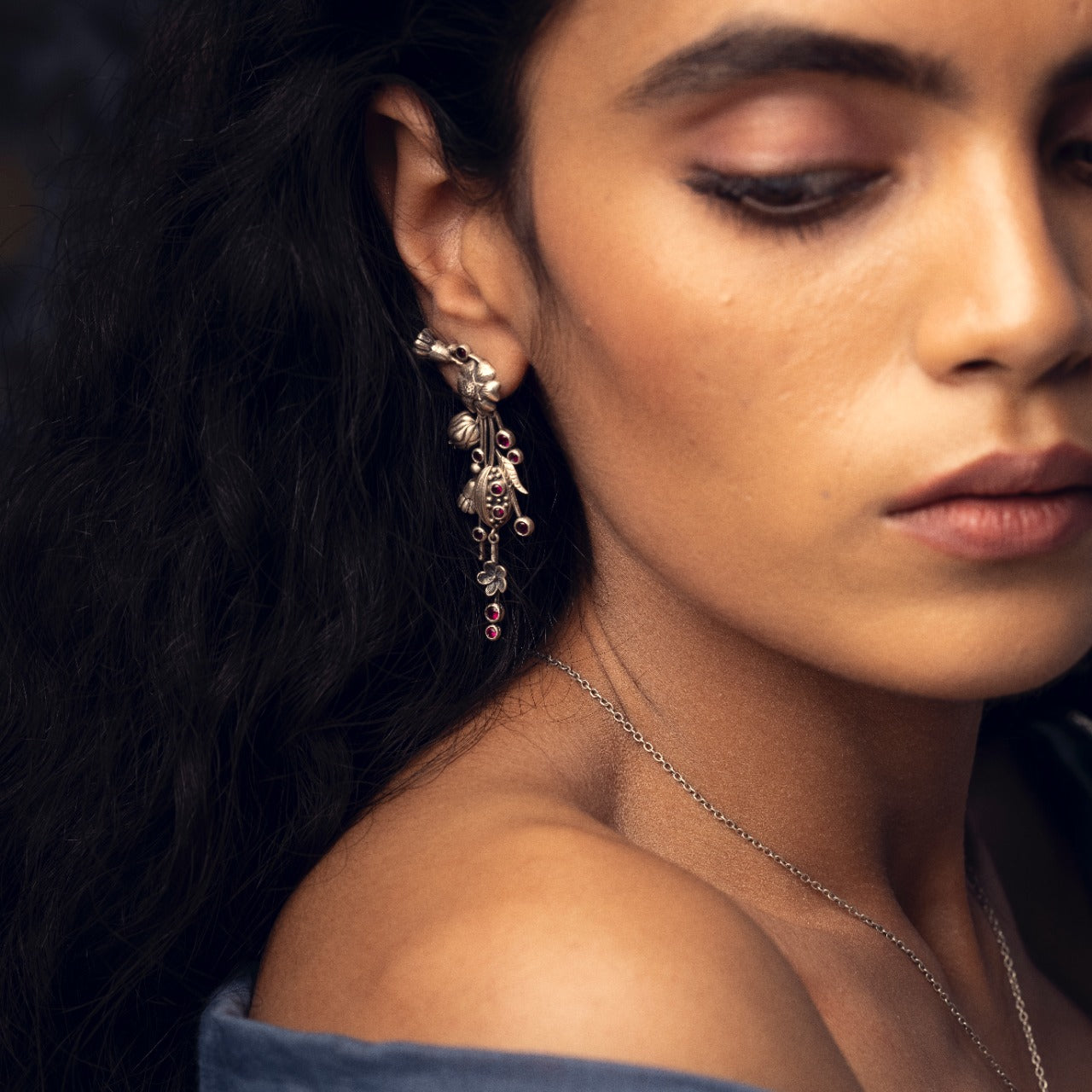 william morris blossom silver dangling earrings by moha