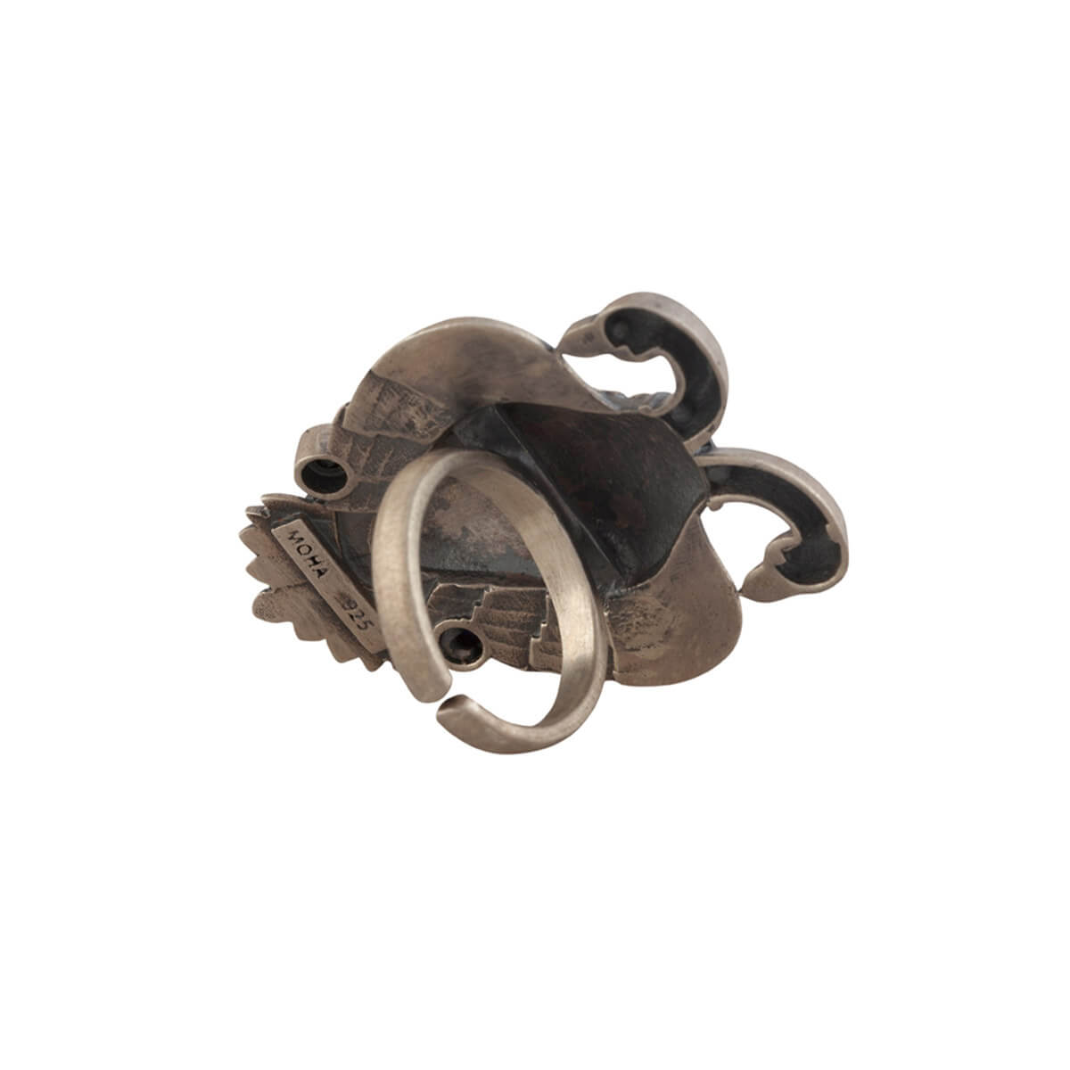 aras gandabherunda silver finger ring big by moha