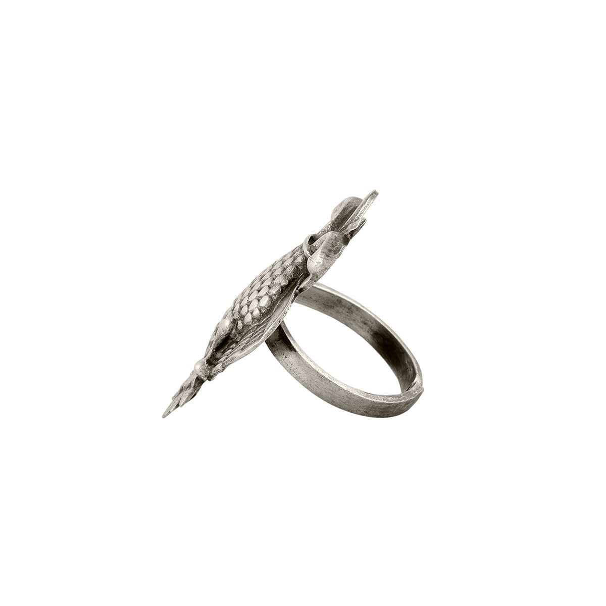 aras gandabherunda silver finger ring small by moha
